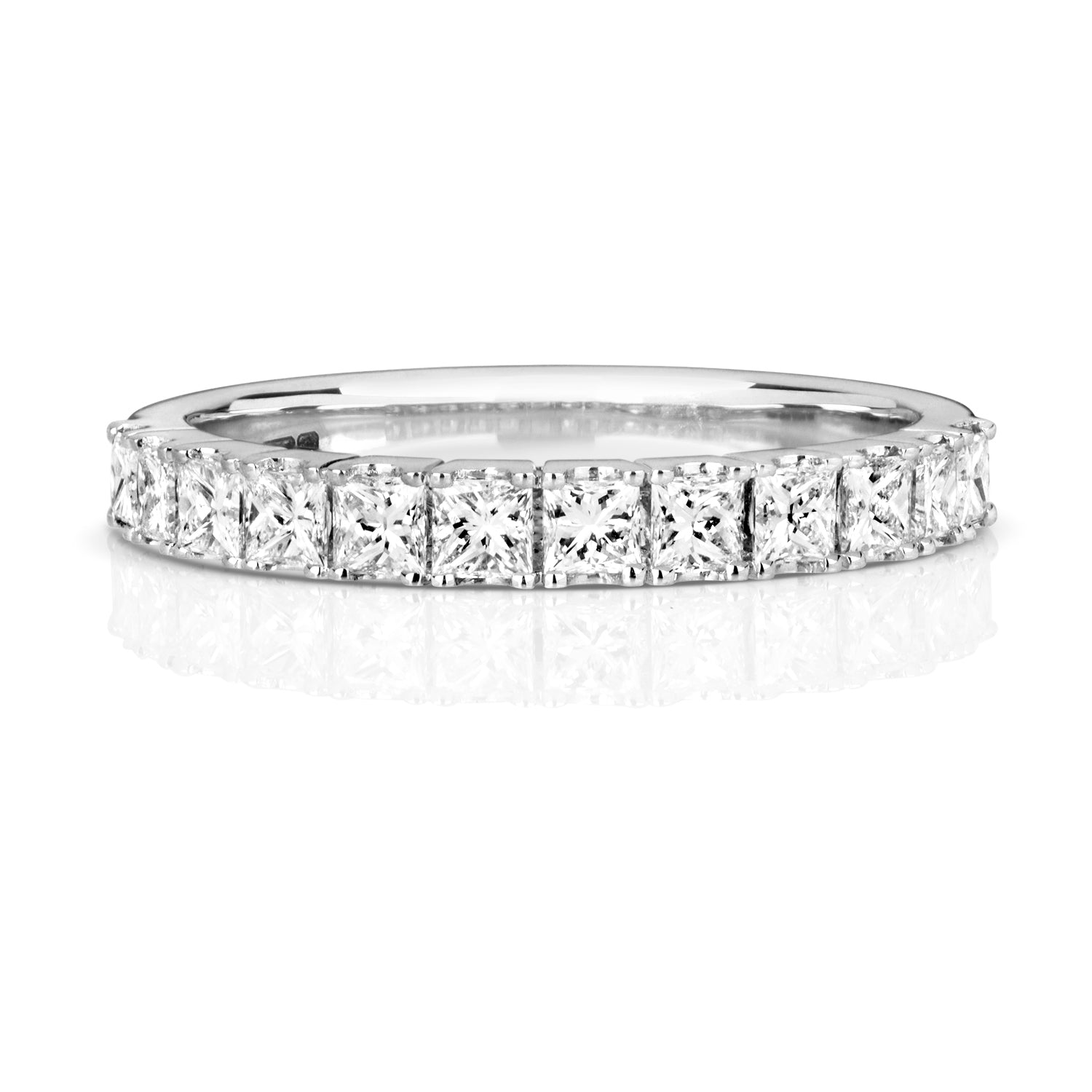 DIAMOND 4 CLAW SET HALF ETERNITY RING IN PLATINUM