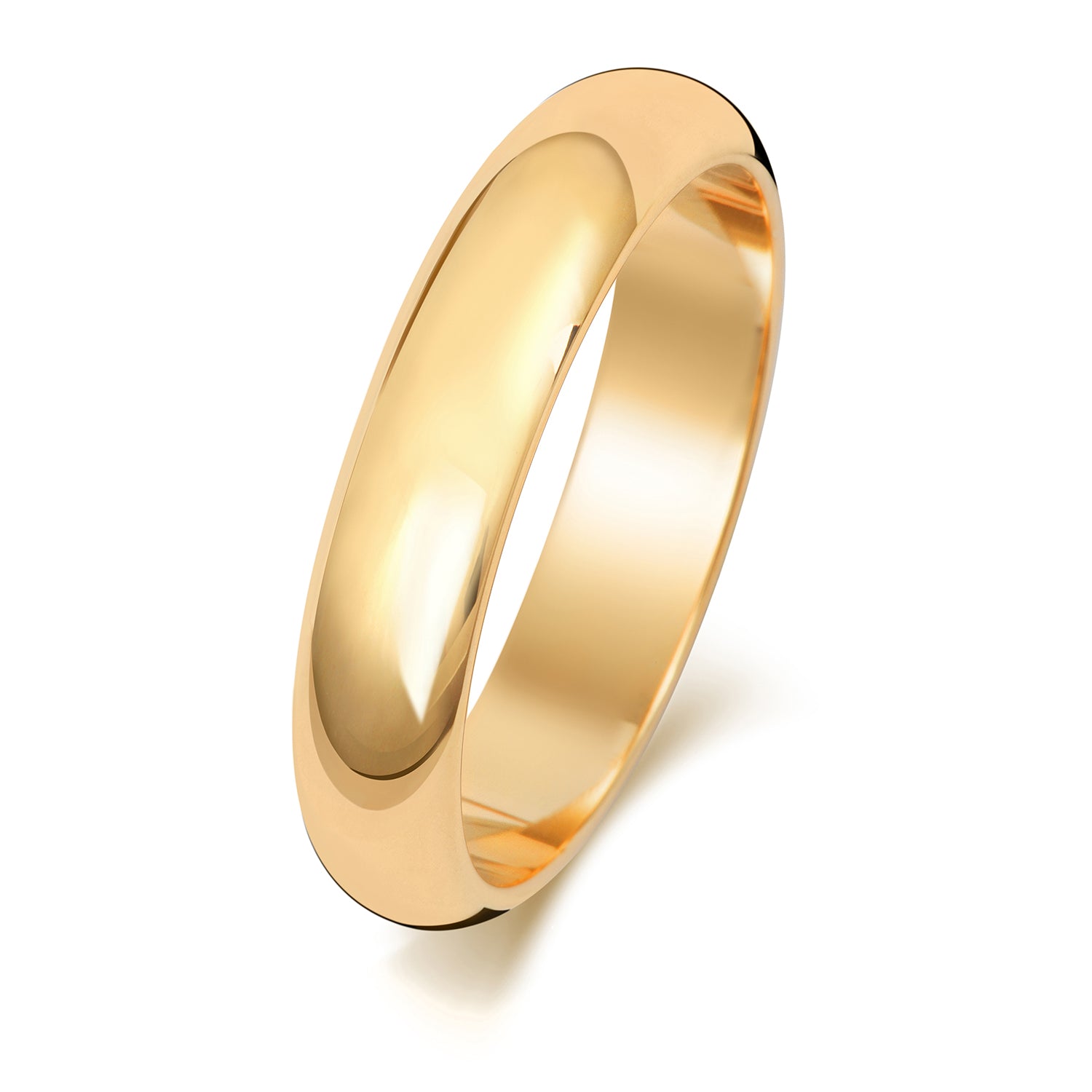 18CT GOLD 4MM D SHAPE HEAVY WEDDING RING