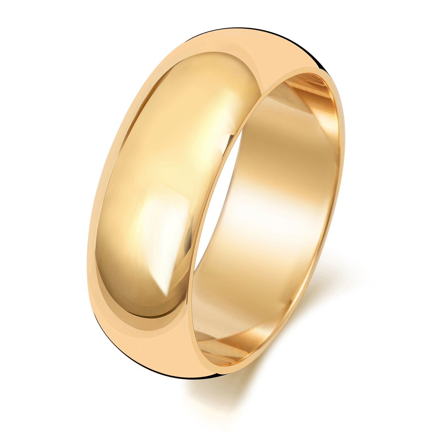 18CT GOLD 7MM D SHAPE HEAVY WEDDING RING