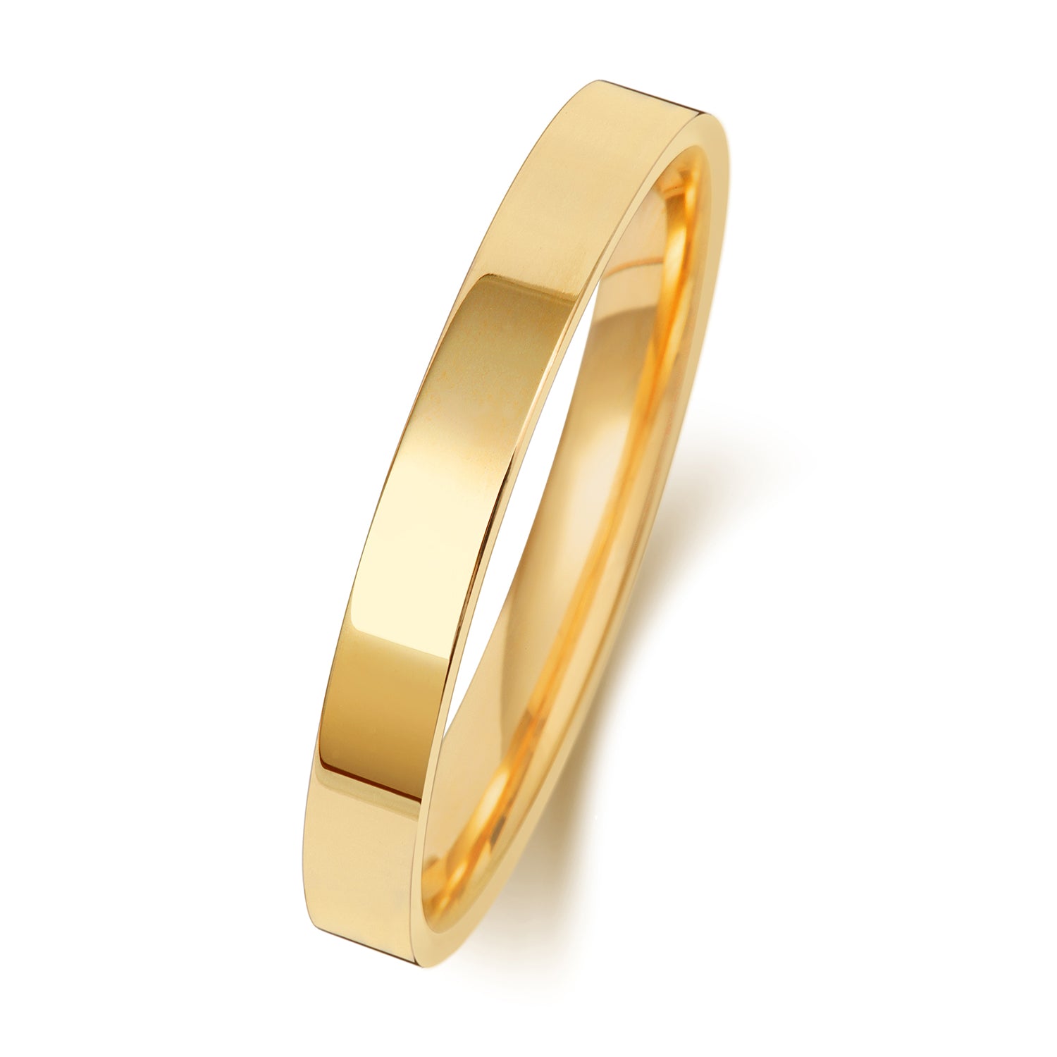 18CT GOLD 2.5MM FLAT COURT LIGHT WEDDING RING