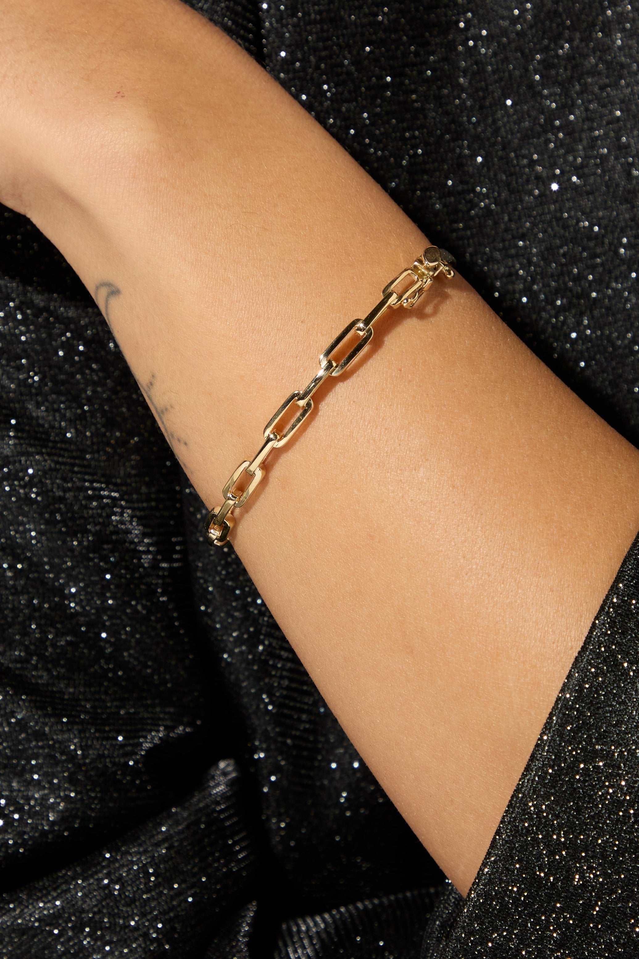 9ct Yellow Gold Paper Clip Bangle