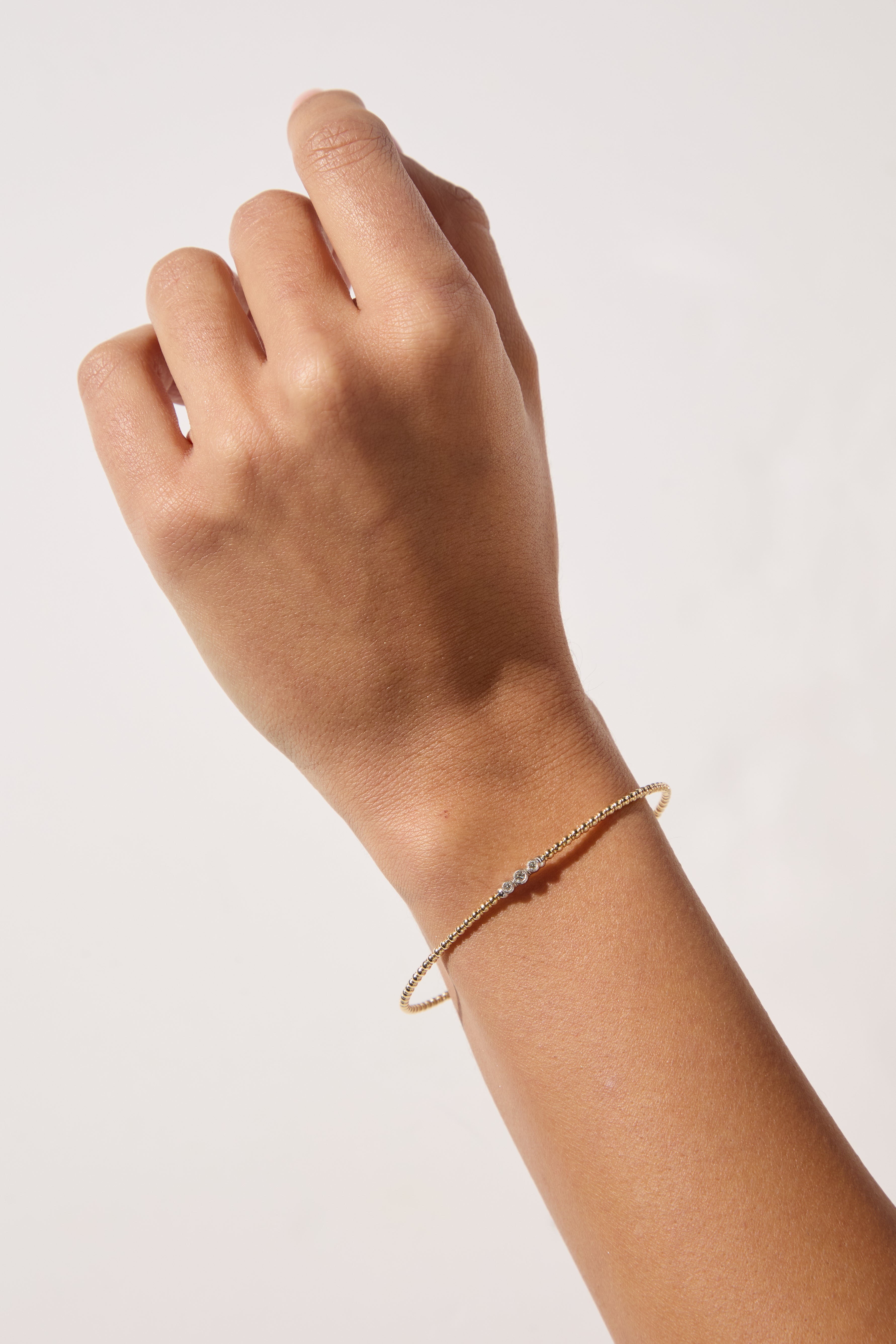 14ct Yellow Gold Natural Diamond Flexi Bangle