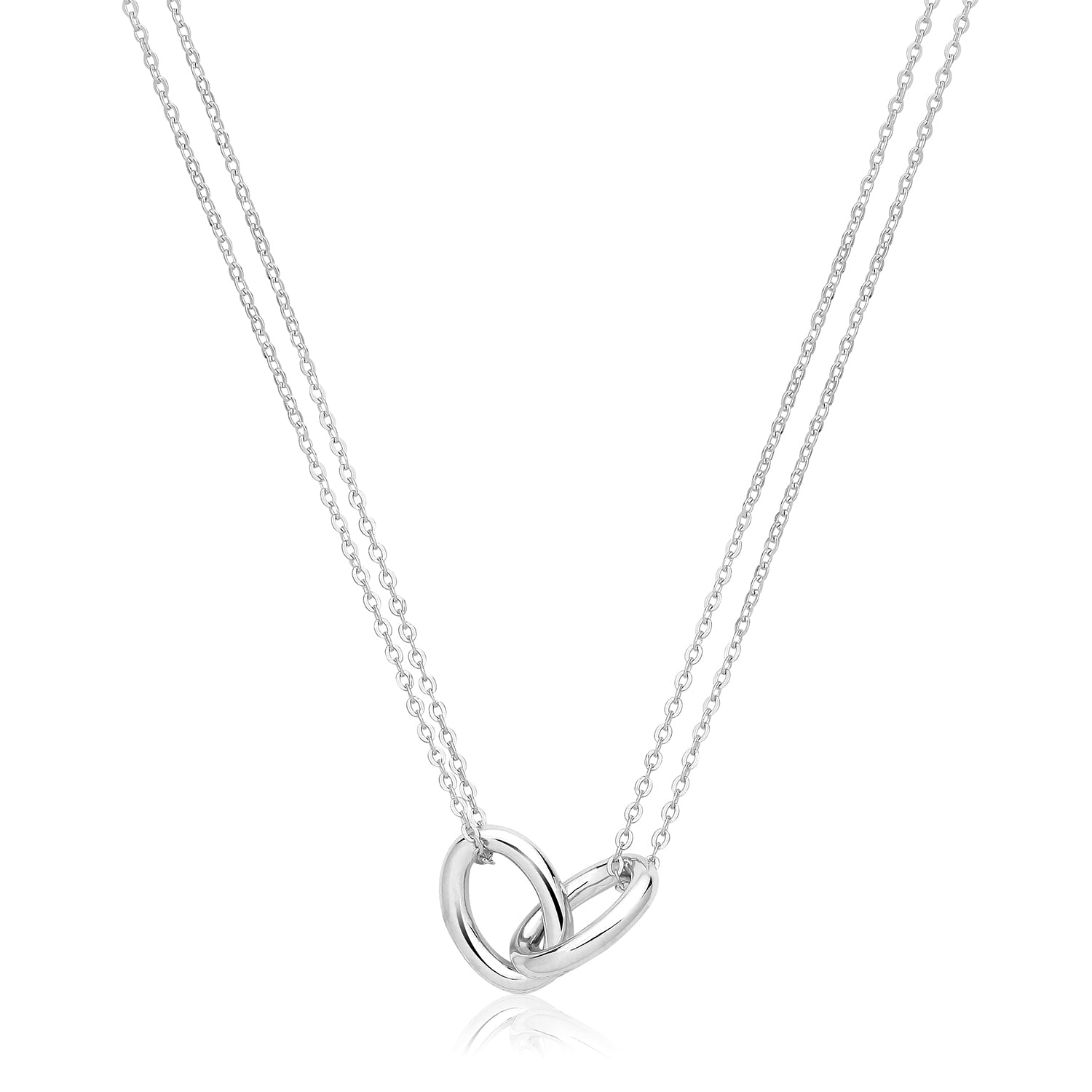 SILVER RHODIUM  INTERLINKING NECKLET