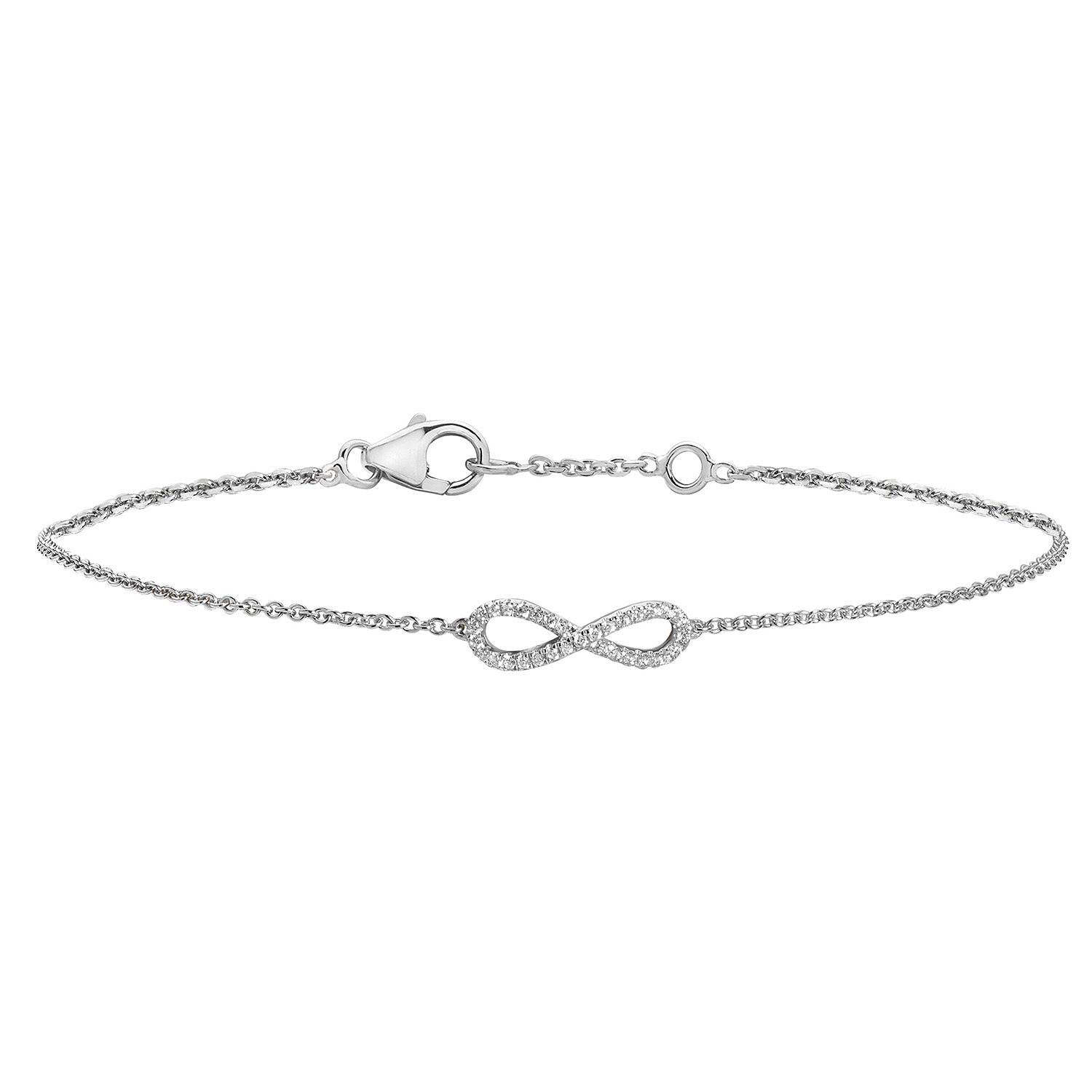 DIAMOND INFINITY BRACELET IN 18CT WHITE GOLD