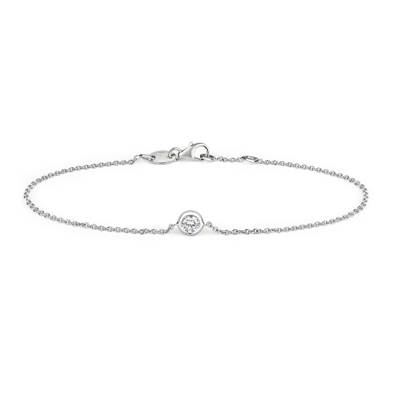 DIAMOND SINGLE RUBOVER BRACELET IN 18CT WHITE GOLD