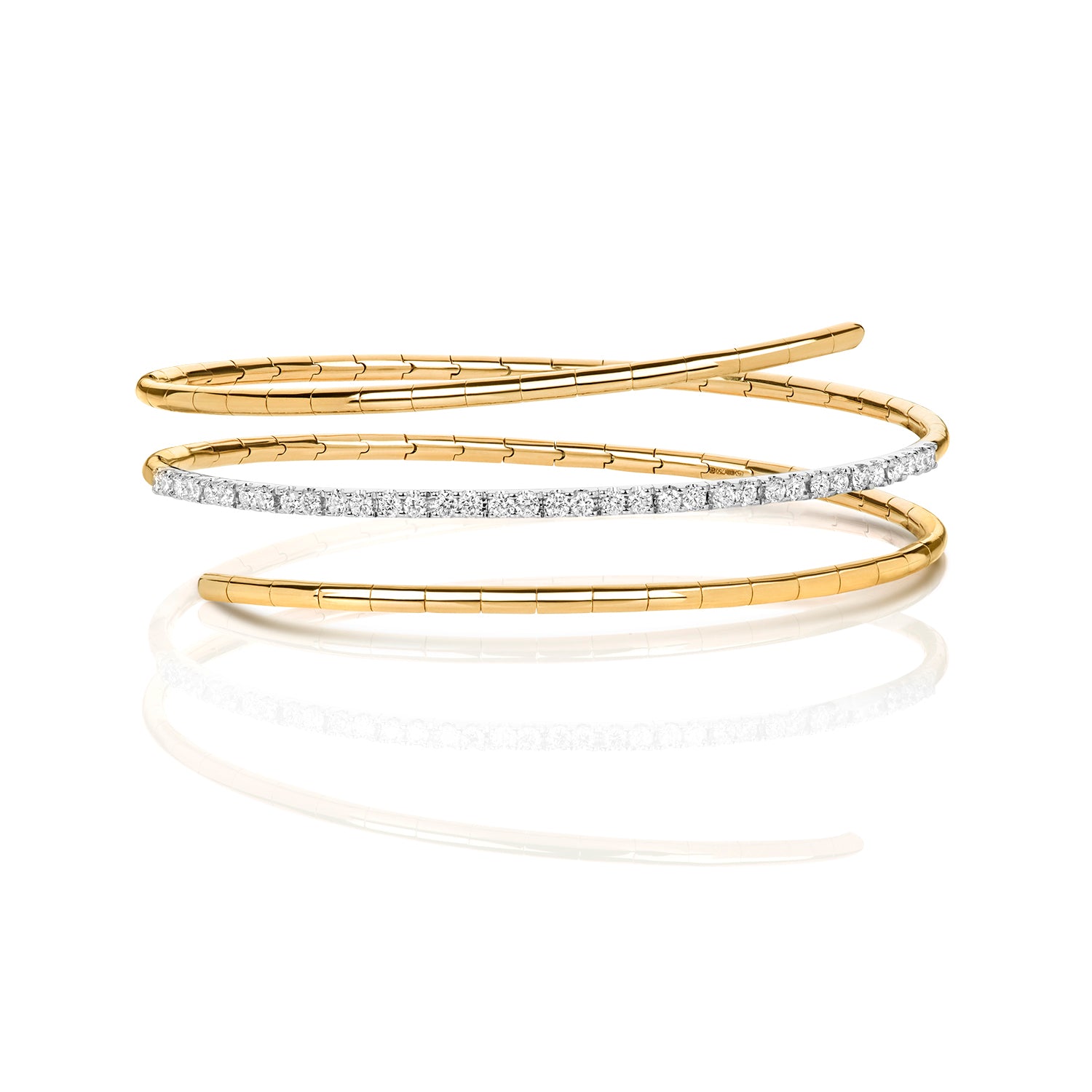 DIAMOND TWIST BANGLE IN 18CT GOLD