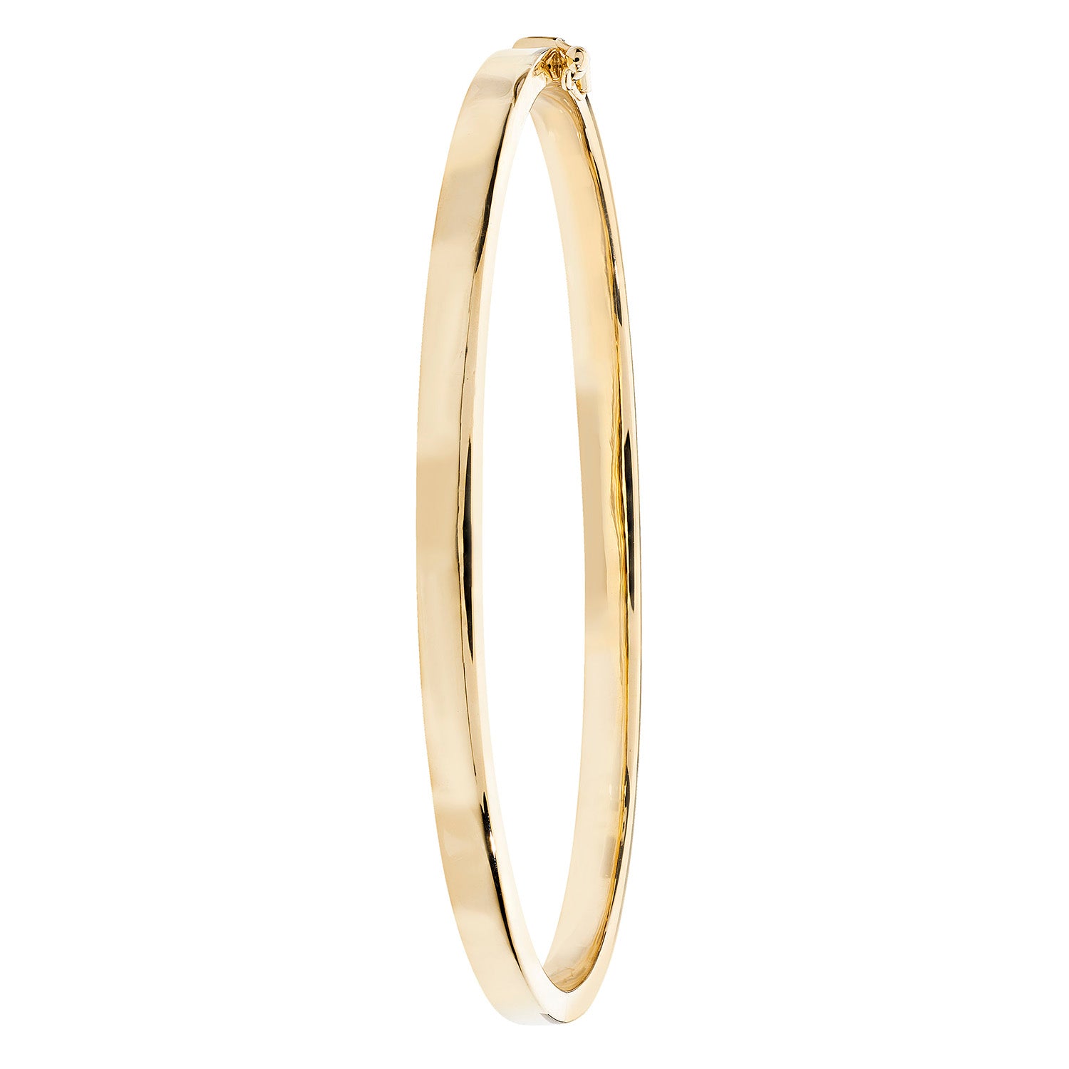 9CT GOLD SQUARE TUBE HINGED BANGLE