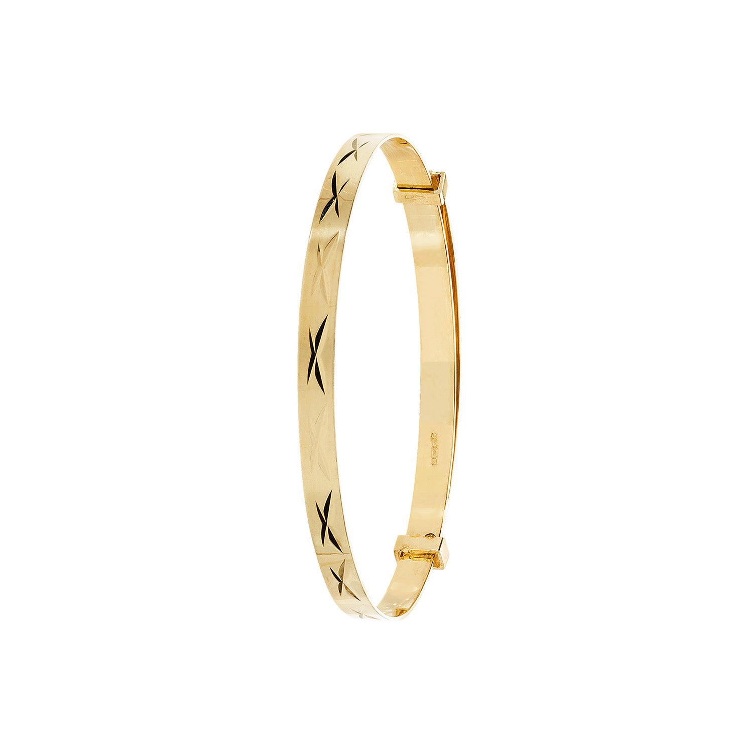 9CT GOLD BABIES' ENGRAVED EXPANDABLE BANGLE