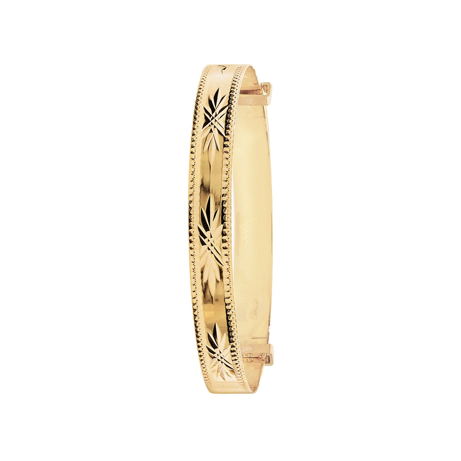 9CT GOLD BABIES' DIAMOND CUT EXPANDABLE BANGLE