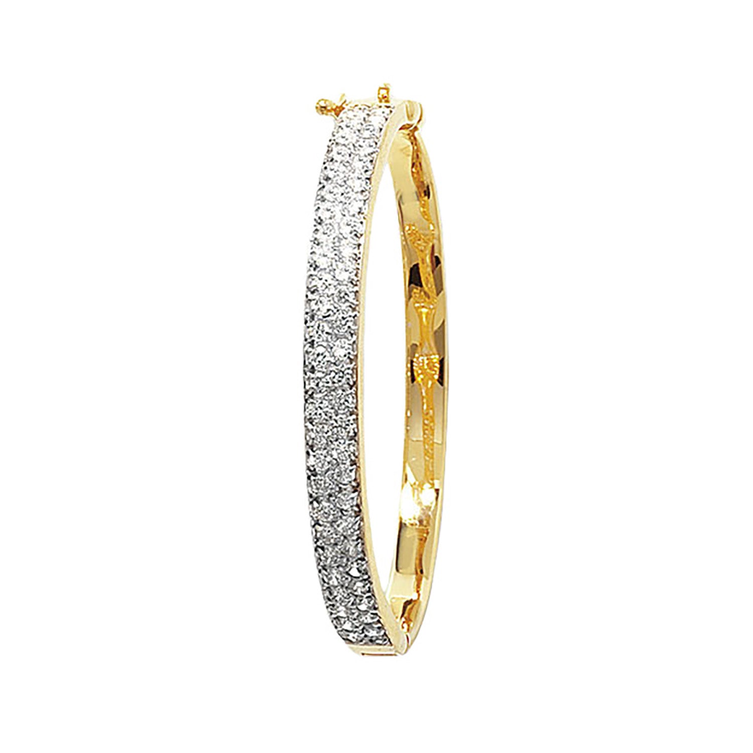 9CT GOLD BABIES' CZ 2 ROW BANGLE