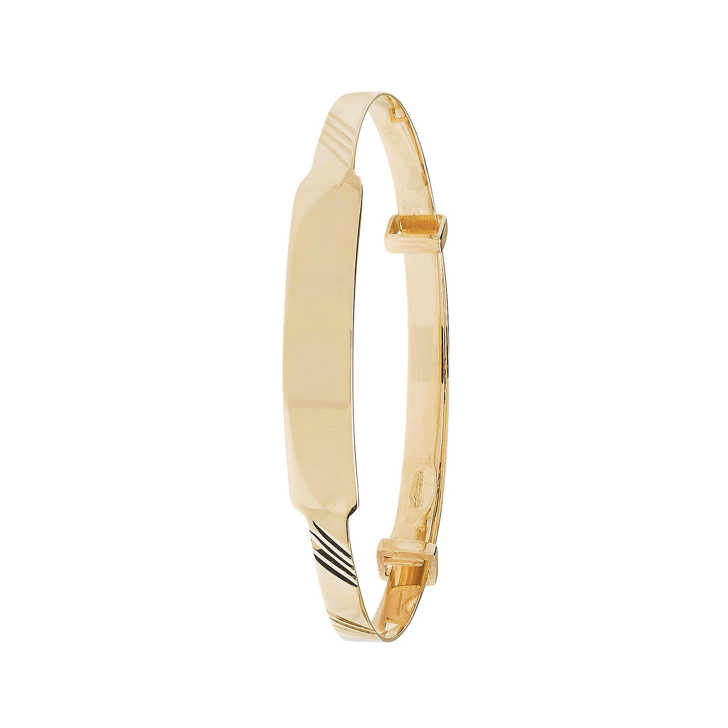 9CT GOLD BABIES' DIAMOND CUT EXPANDABLE ID BANGLE