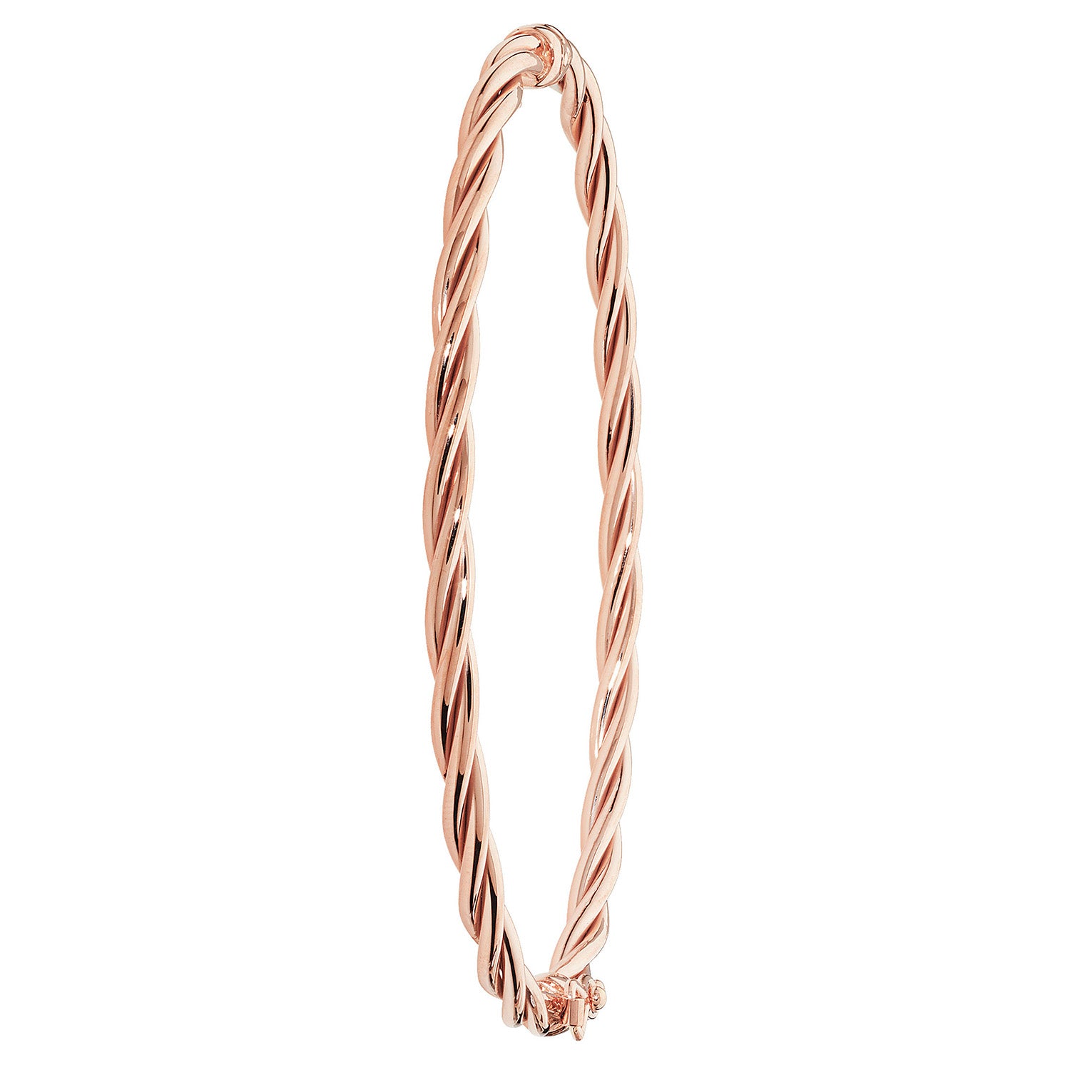 9CT ROSE GOLD TWISTED HINGED BANGLE