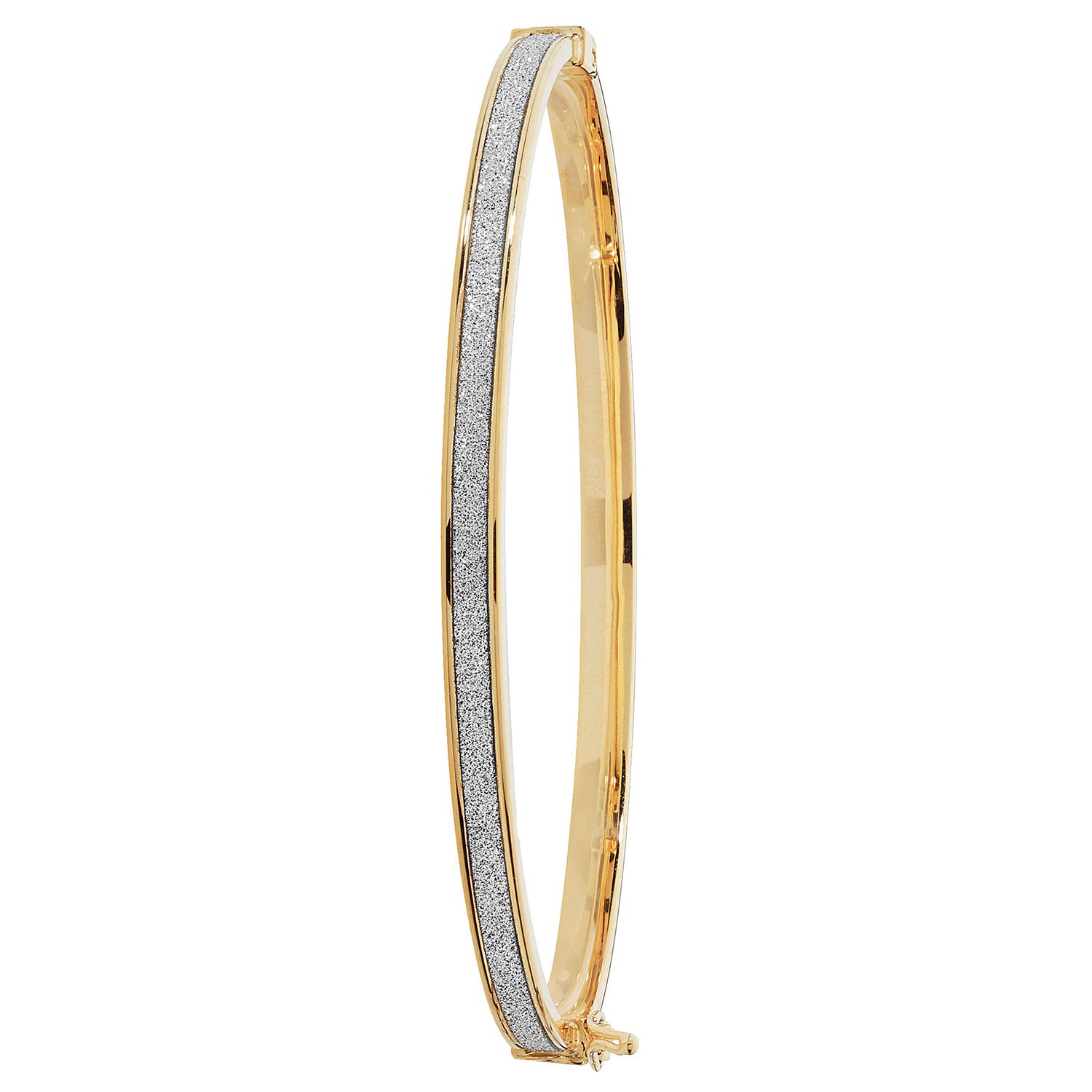 9CT GOLD MOONDUST HINGED BANGLE