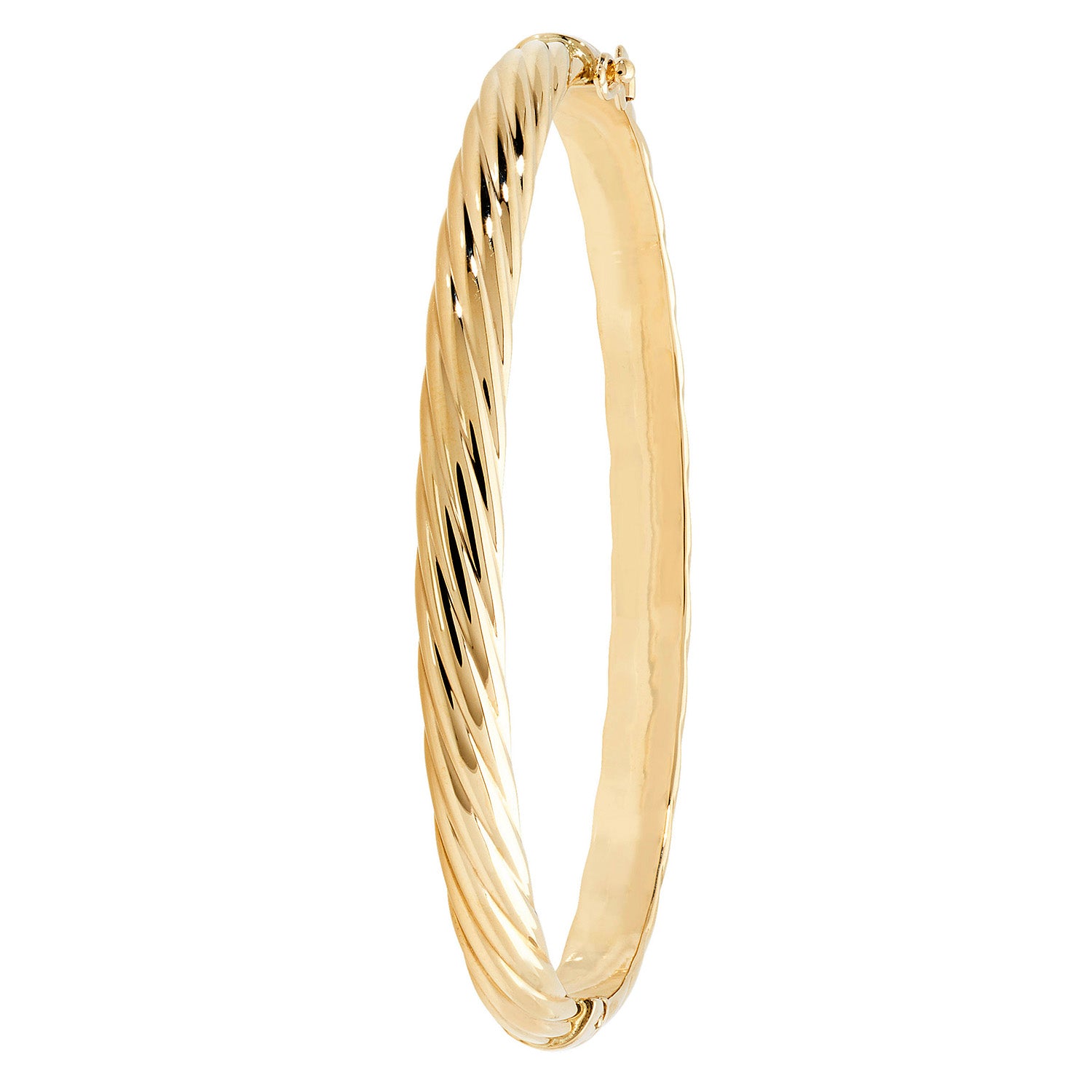 9CT GOLD LINED DESIGN HINGED BANGLE