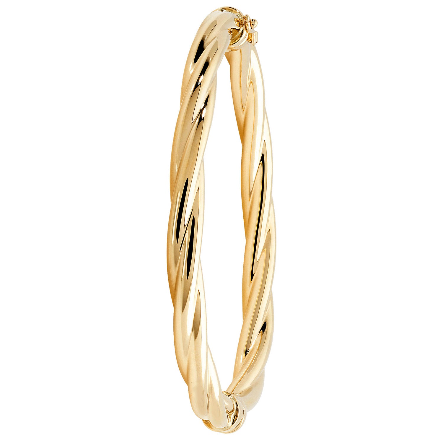 9CT GOLD TWISTED HINGED BANGLE