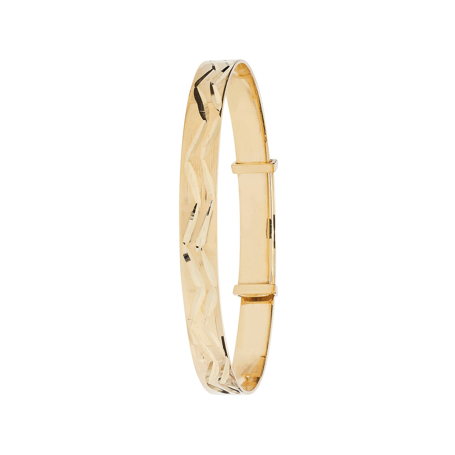 9CT GOLD BABIES' DIAMOND CUT EXPANDABLE BANGLE