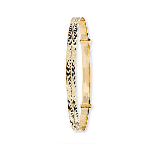 9CT GOLD DIAMOND CUT EXPANDABLE BANGLE