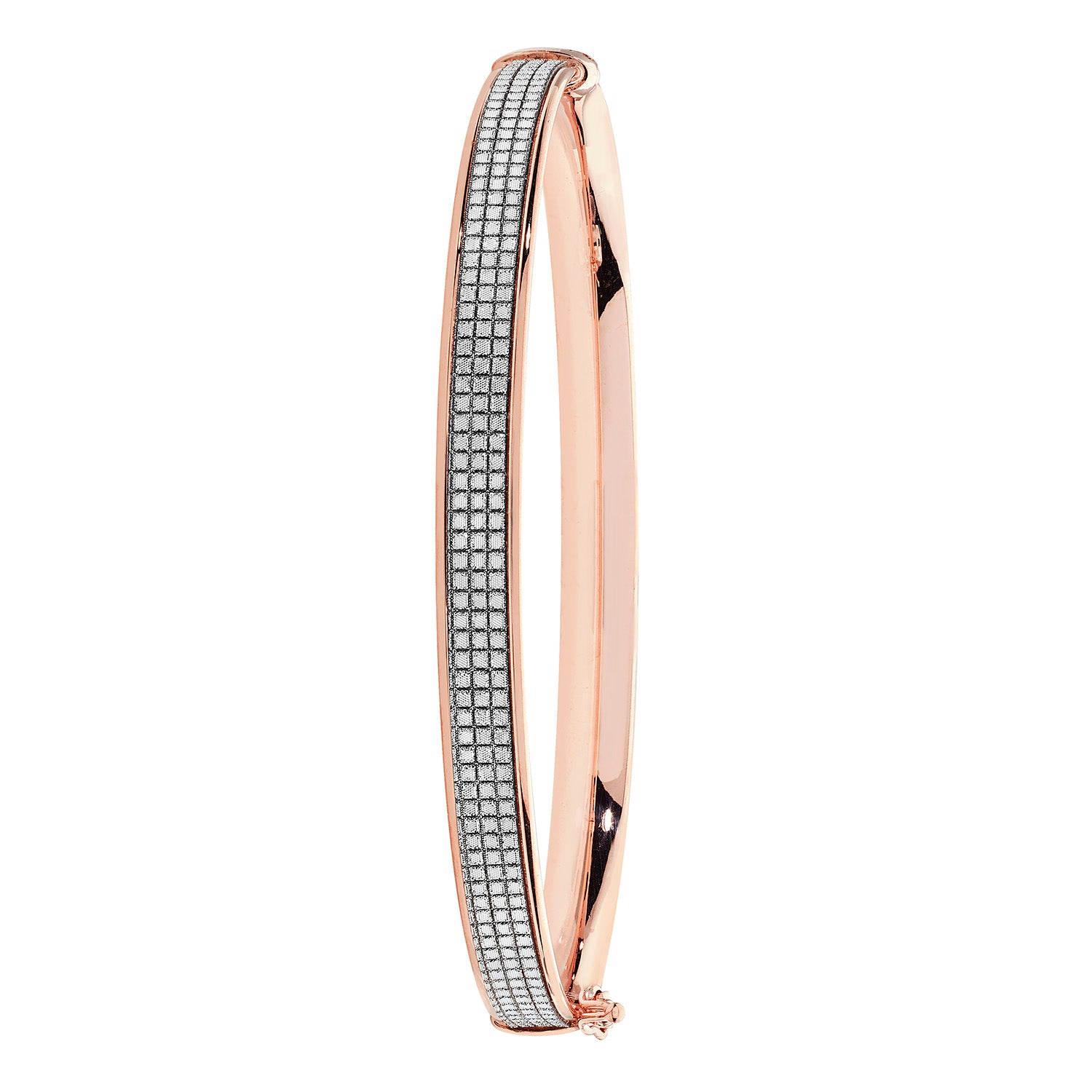 9CT ROSE GOLD MOONDUST HINGED BANGLE