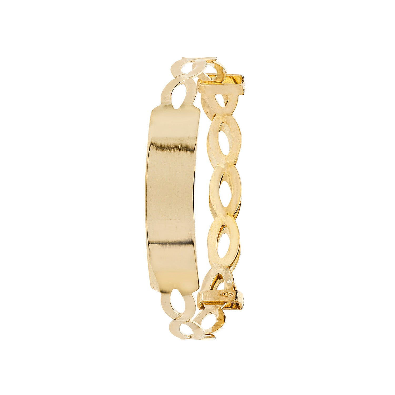 9CT GOLD BABIES' ENTWINED EXPANDABLE ID BANGLE