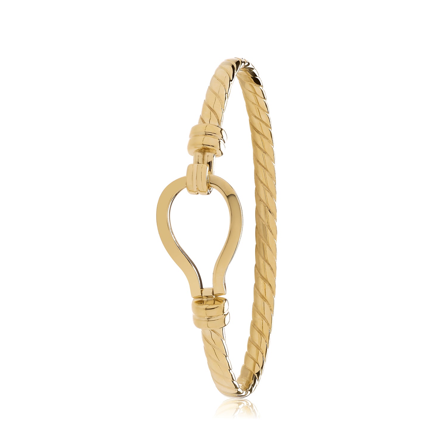 9CT YEL GOLD HOOK BANGLE