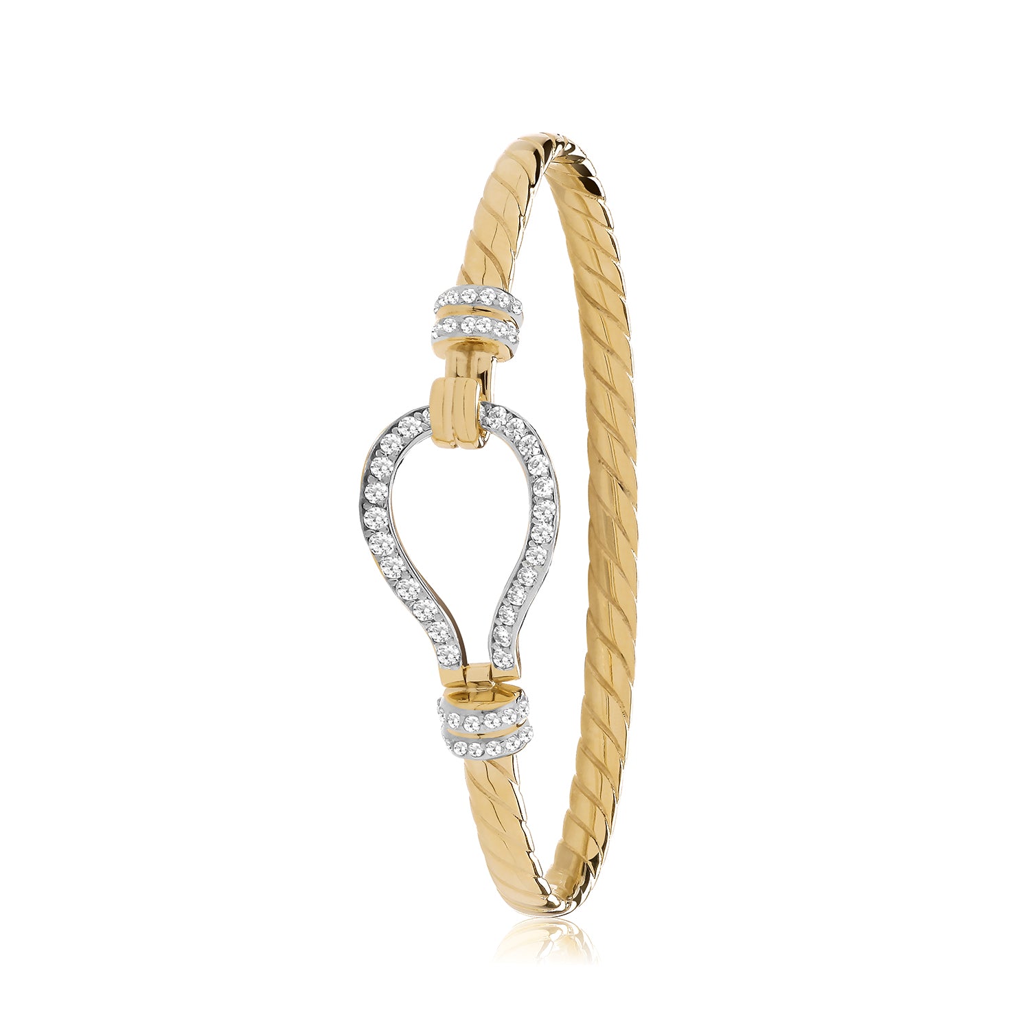 9CT YEL GOLD HOOK BANGLE