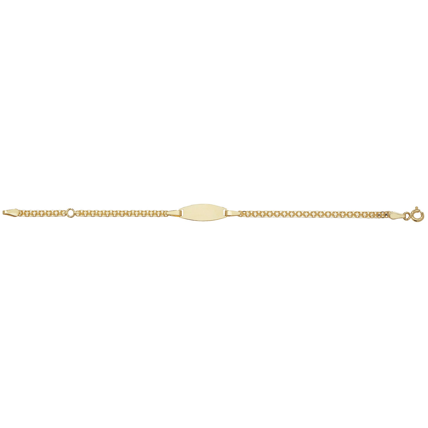 9CT GOLD BABIES' OVAL ID PLATE BRACELET