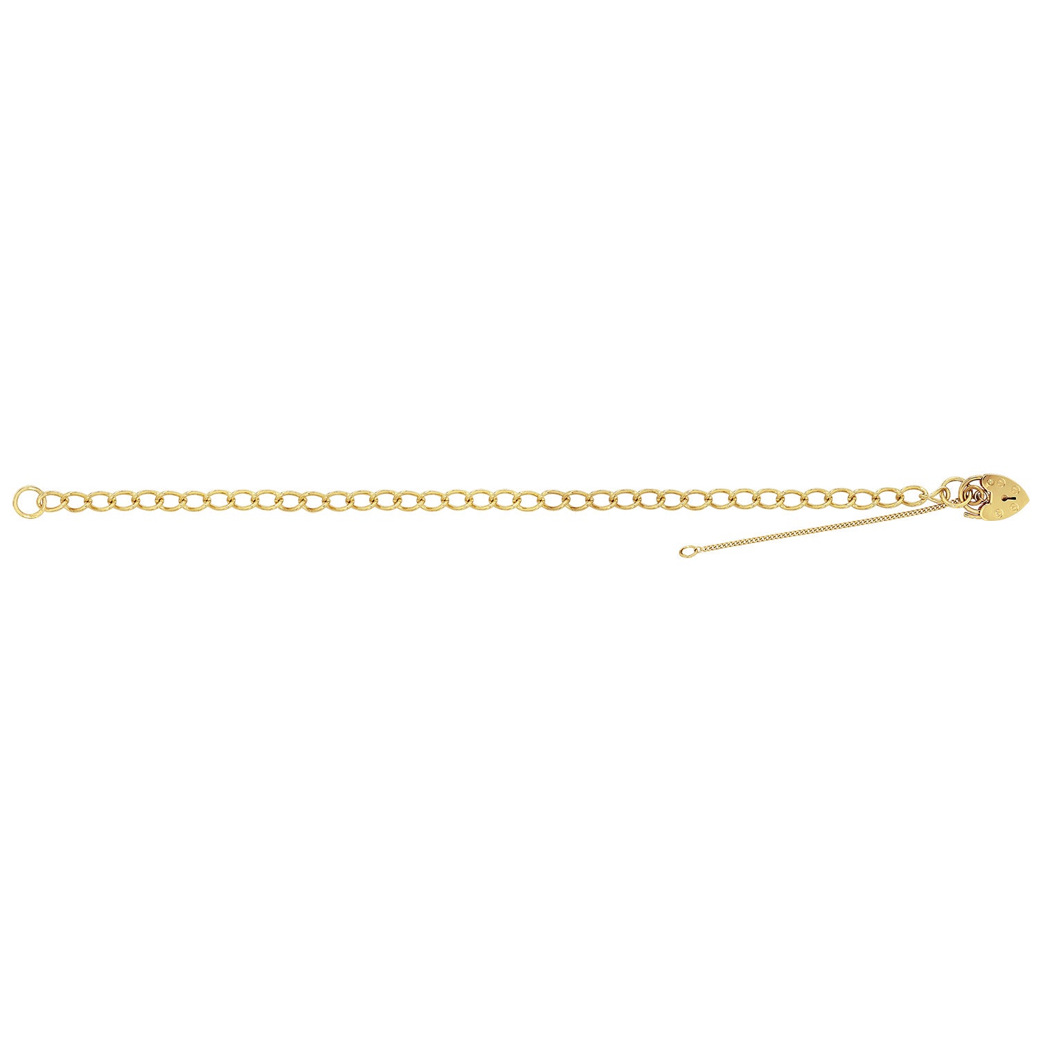 9CT GOLD HEART CHARM BRACELET