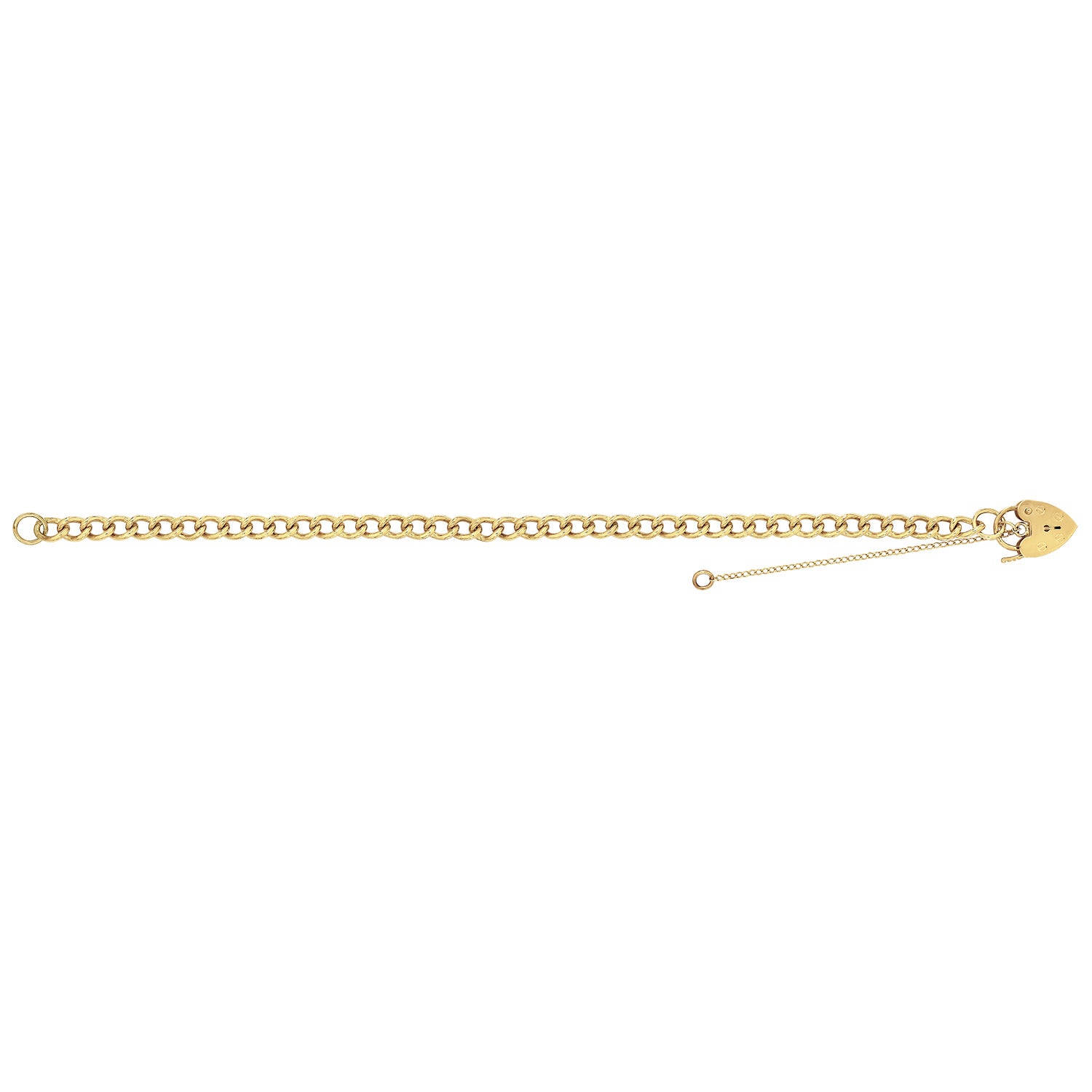 9CT GOLD HEART CHARM BRACELET