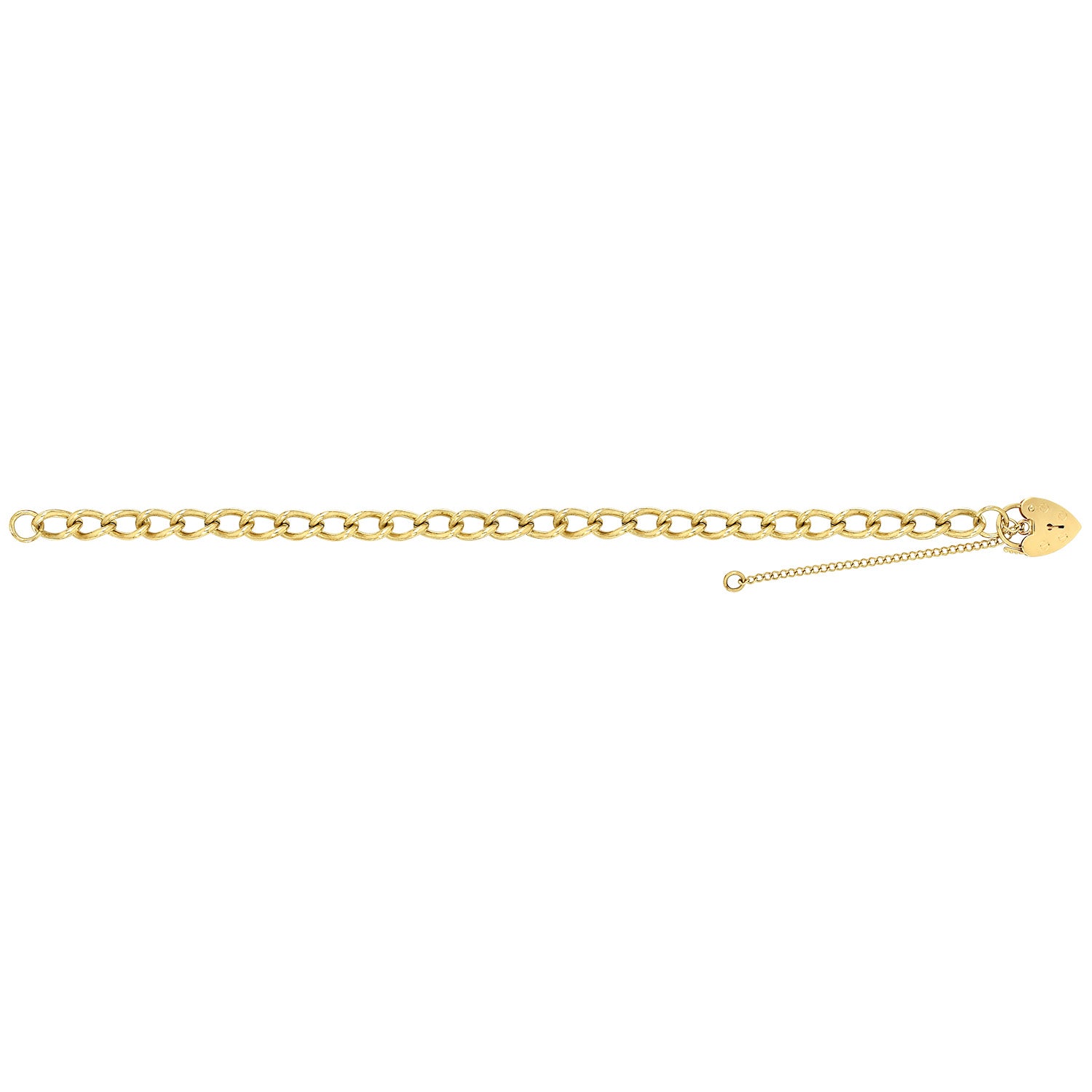 9CT GOLD HEART CHARM BRACELET