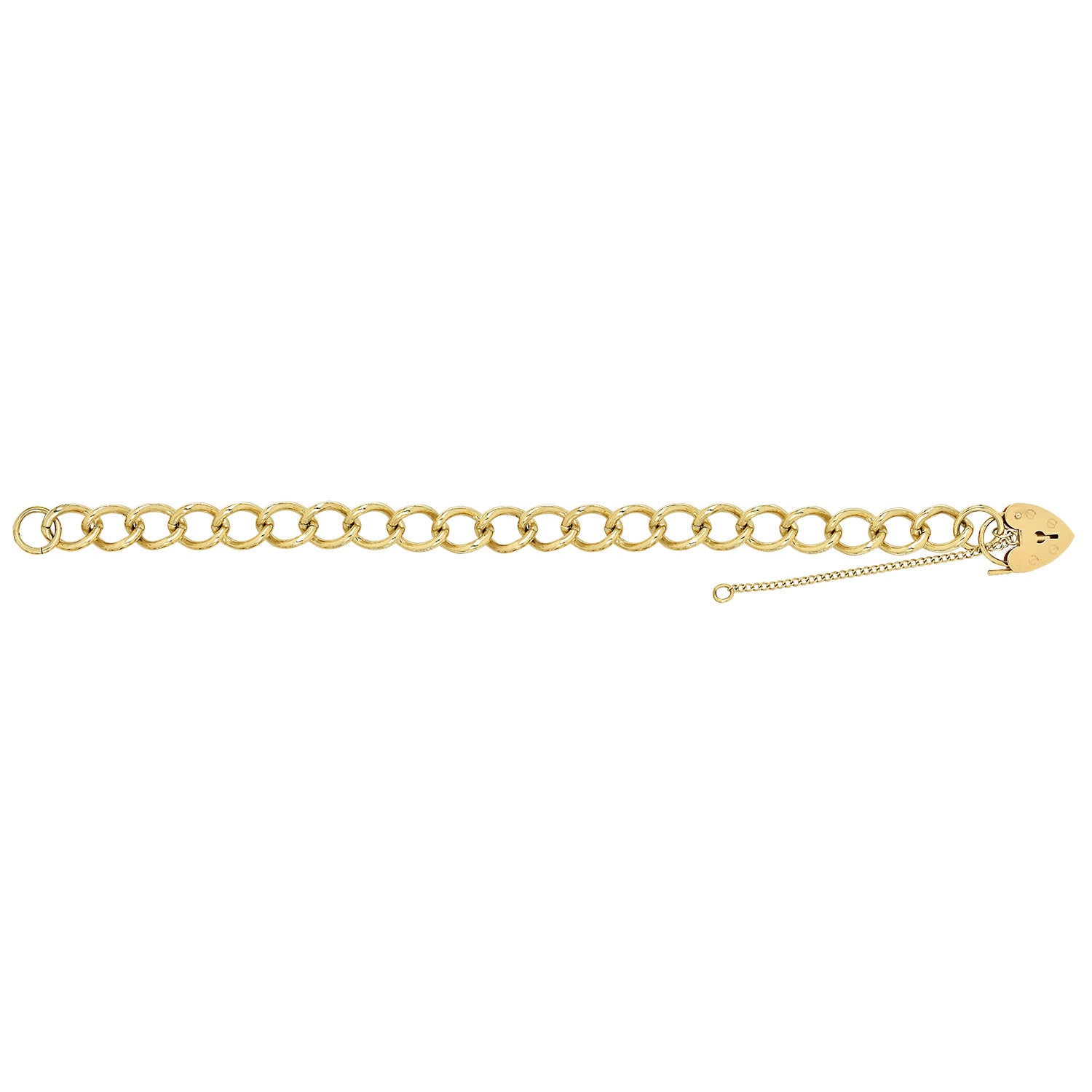 9CT GOLD HEART CHARM BRACELET