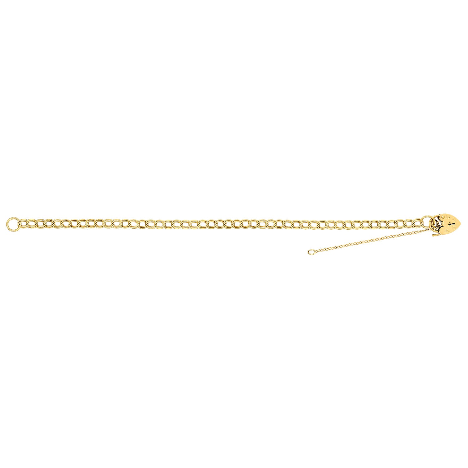 9CT GOLD HEART CHARM BRACELET