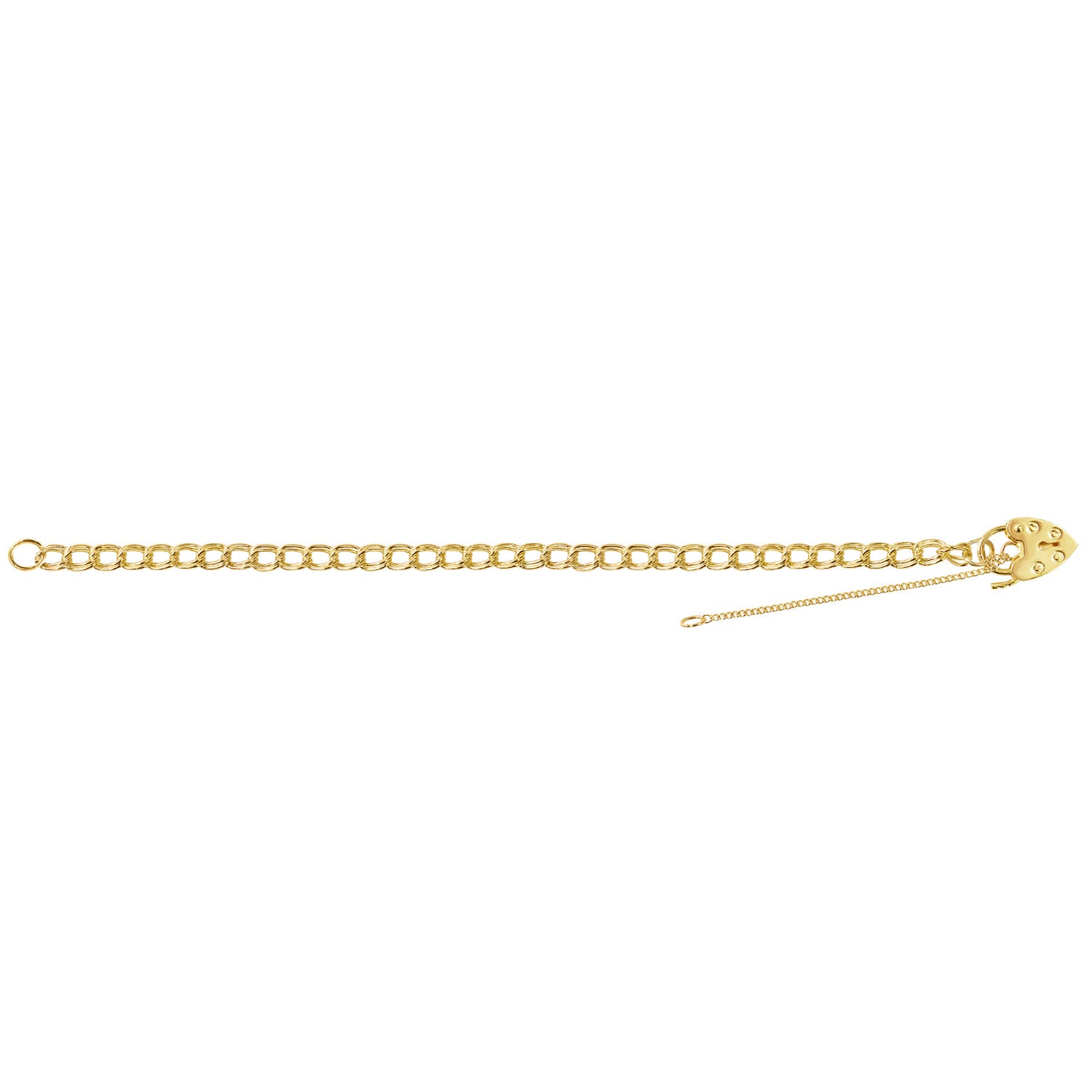 9CT GOLD HEART CHARM BRACELET