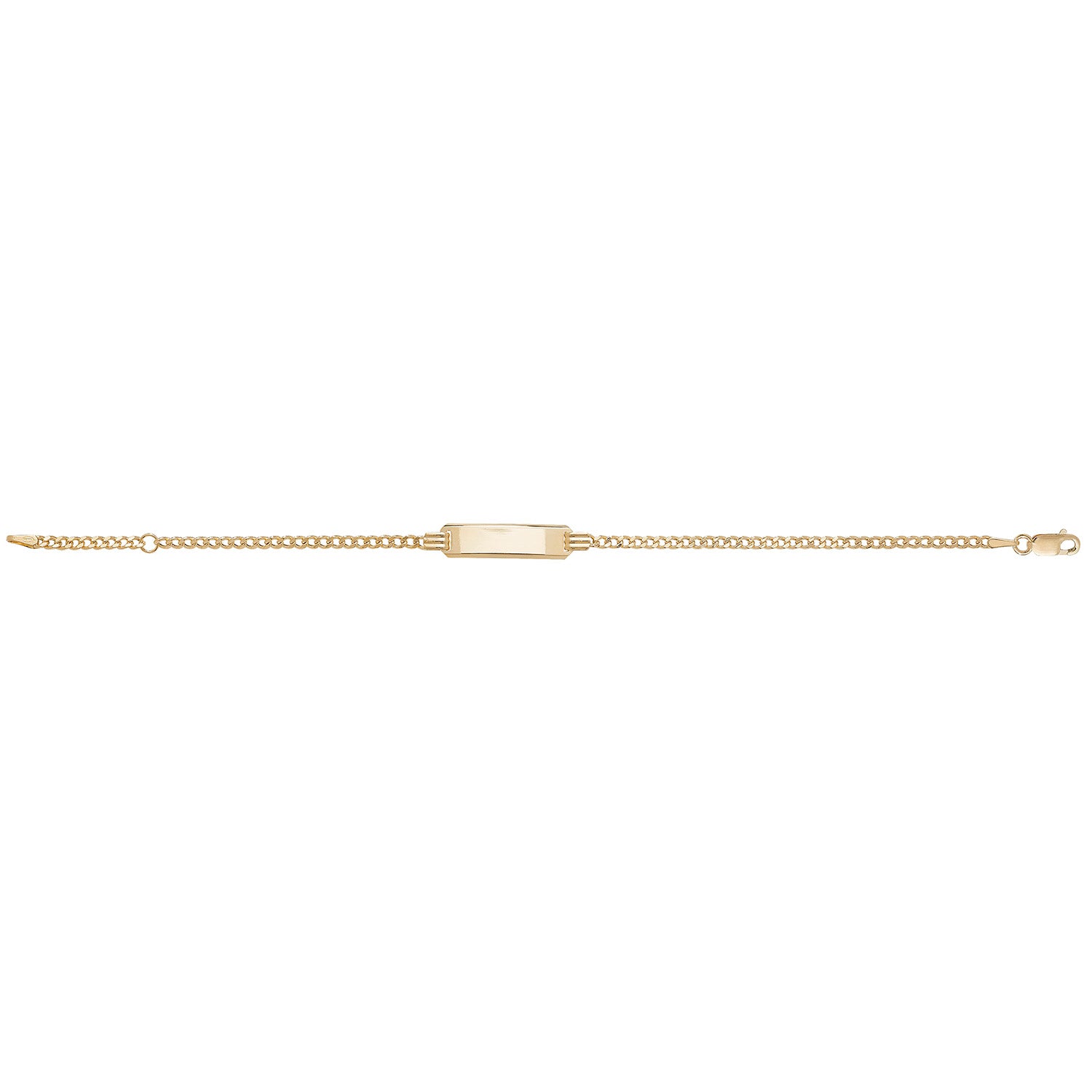 9CT GOLD BABIES' CURB RECTANGULAR ID PLATE BRACELET