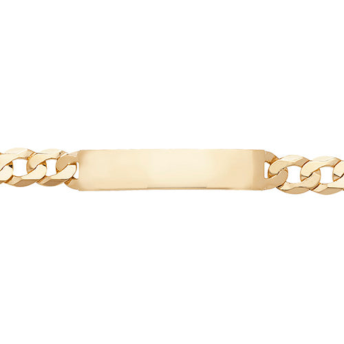 9CT GOLD GENTS' CURB RECTANGULAR ID PLATE BRACELET