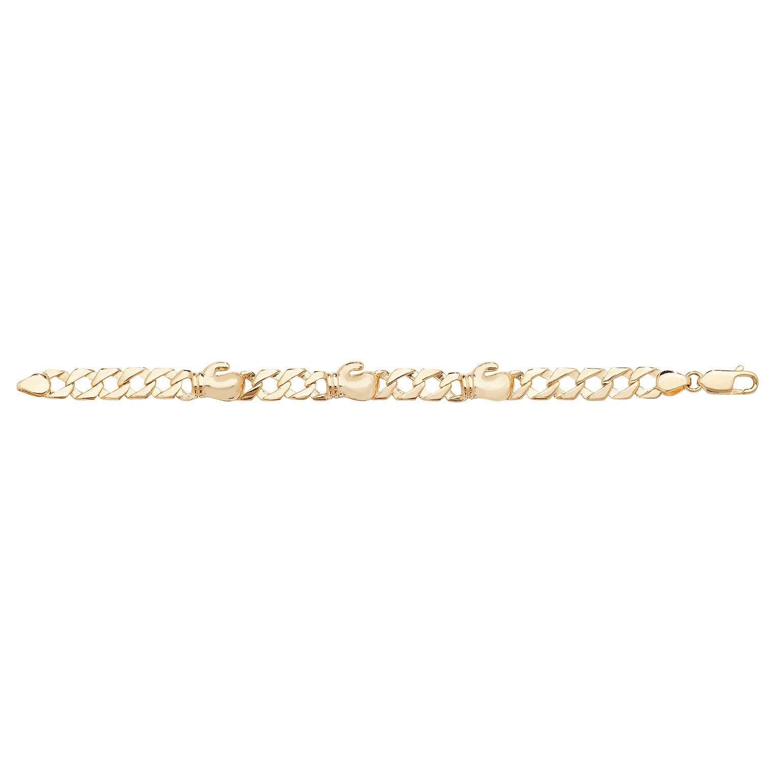 9CT GOLD BABIES' TRIPLE BOXING GLOVE BRACELET