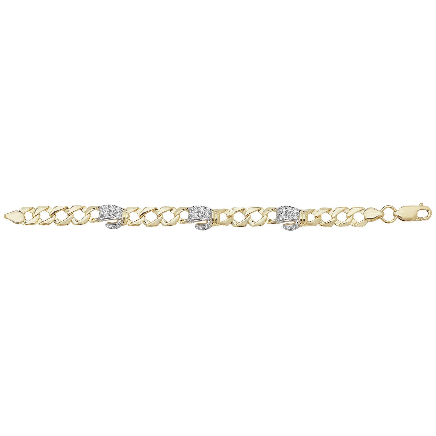 9CT GOLD BABIES' CZ TRIPLE BOXING GLOVE BRACELET