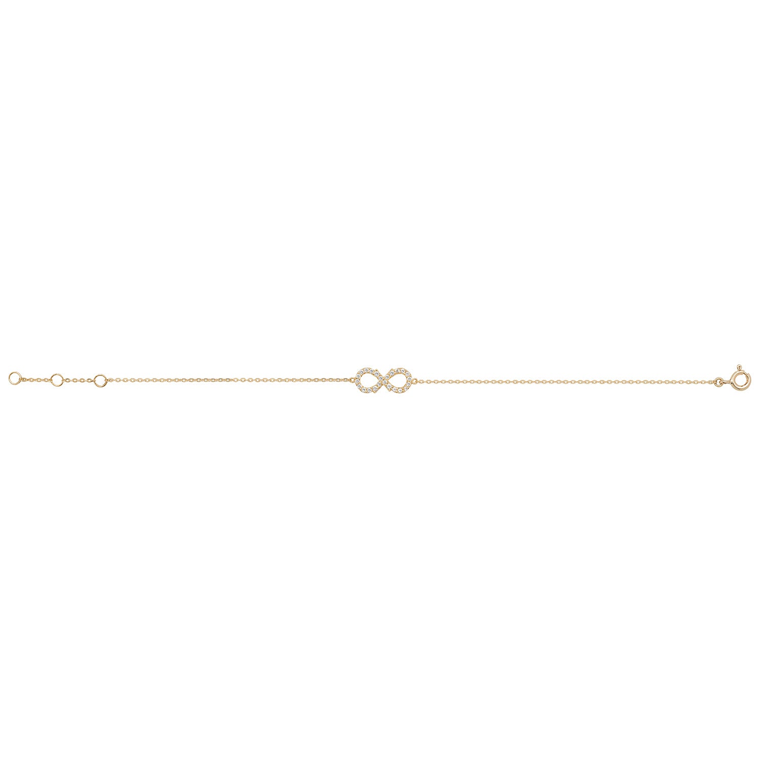 9CT GOLD CZ INFINITY BRACELET