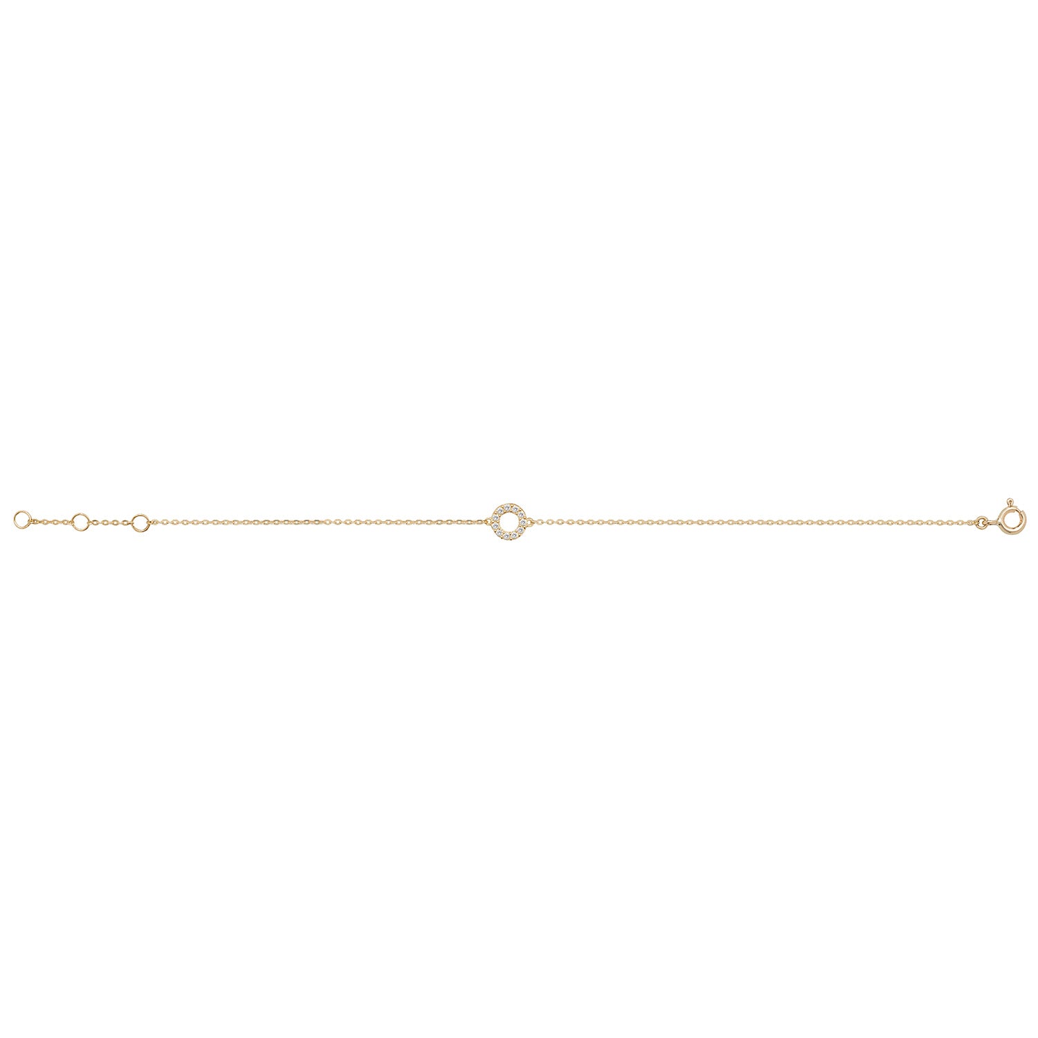 9CT GOLD CZ CIRCLE BRACELET