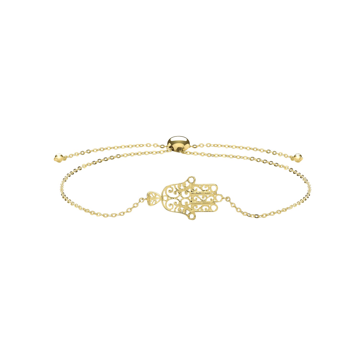 9CT GOLD HAMSA PULL STYLE BRACELET