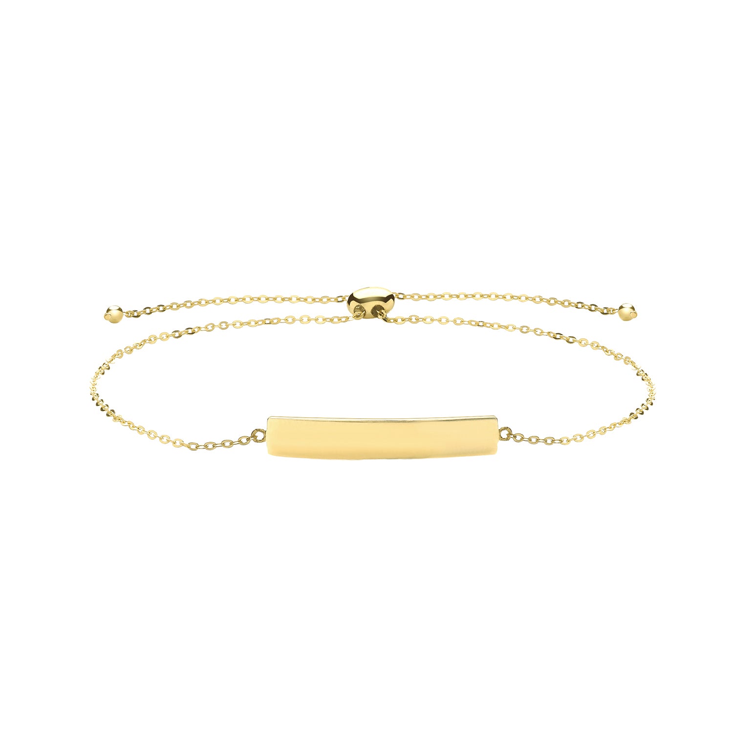 9CT GOLD ID PLATE PULL STYLE BRACELET