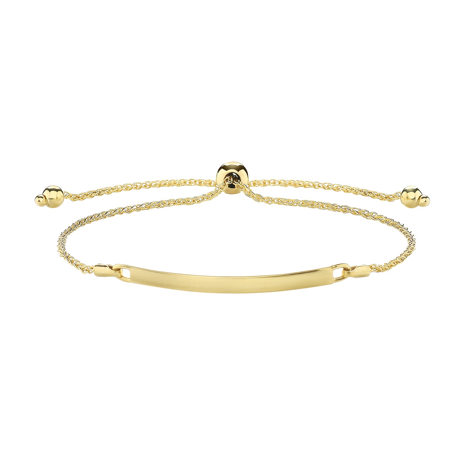 9CT GOLD ID PLATE PULL STYLE BRACELET