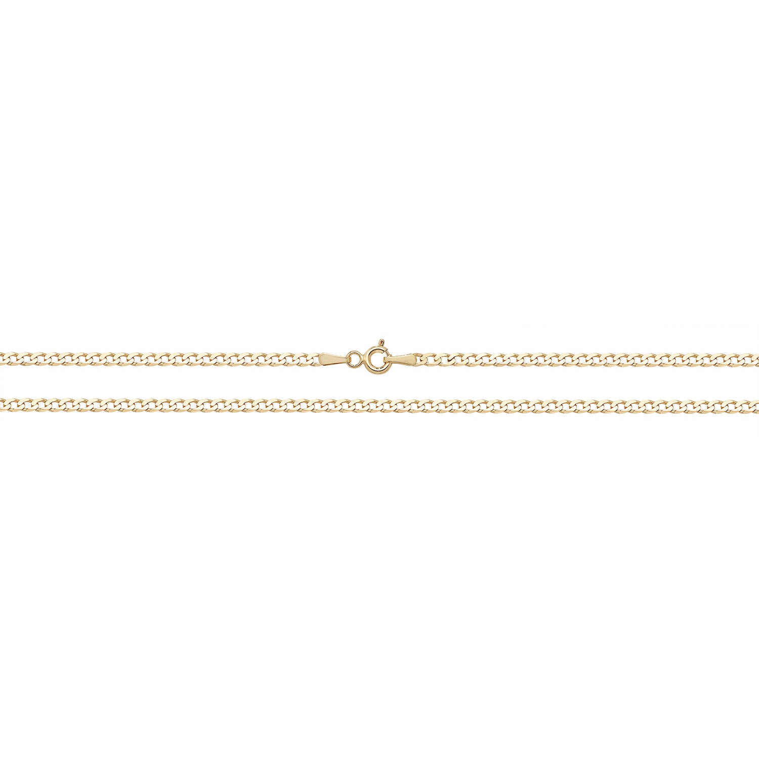 9CT GOLD FLAT CURB BEVELLED CHAIN