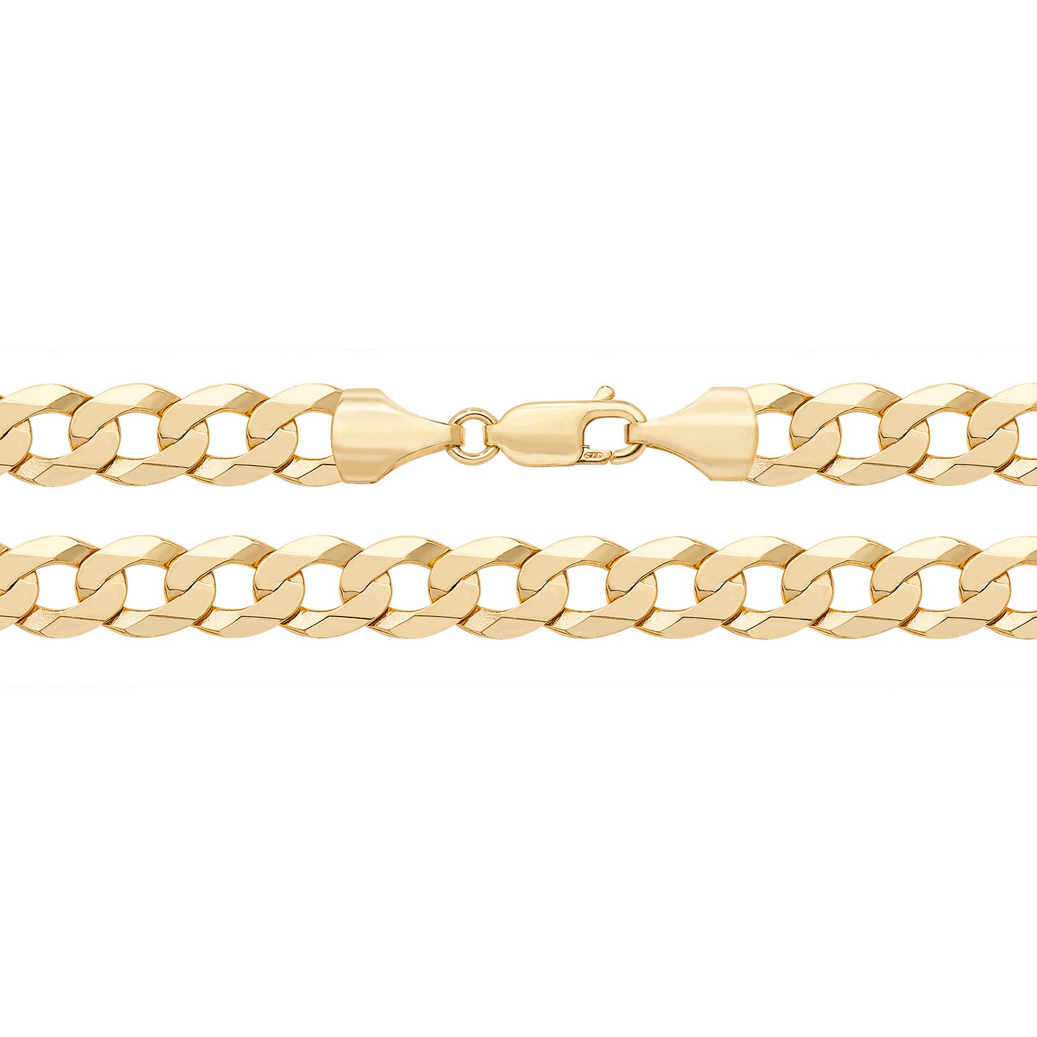 9CT GOLD FLAT BEVELLED CURB CHAIN