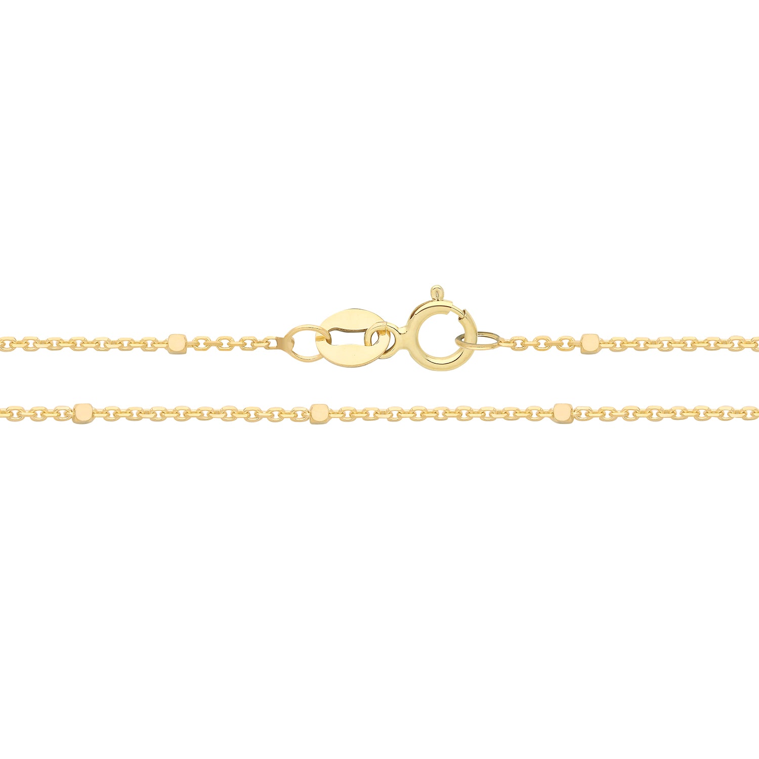 9CT GOLD D/C BEAD CHAIN