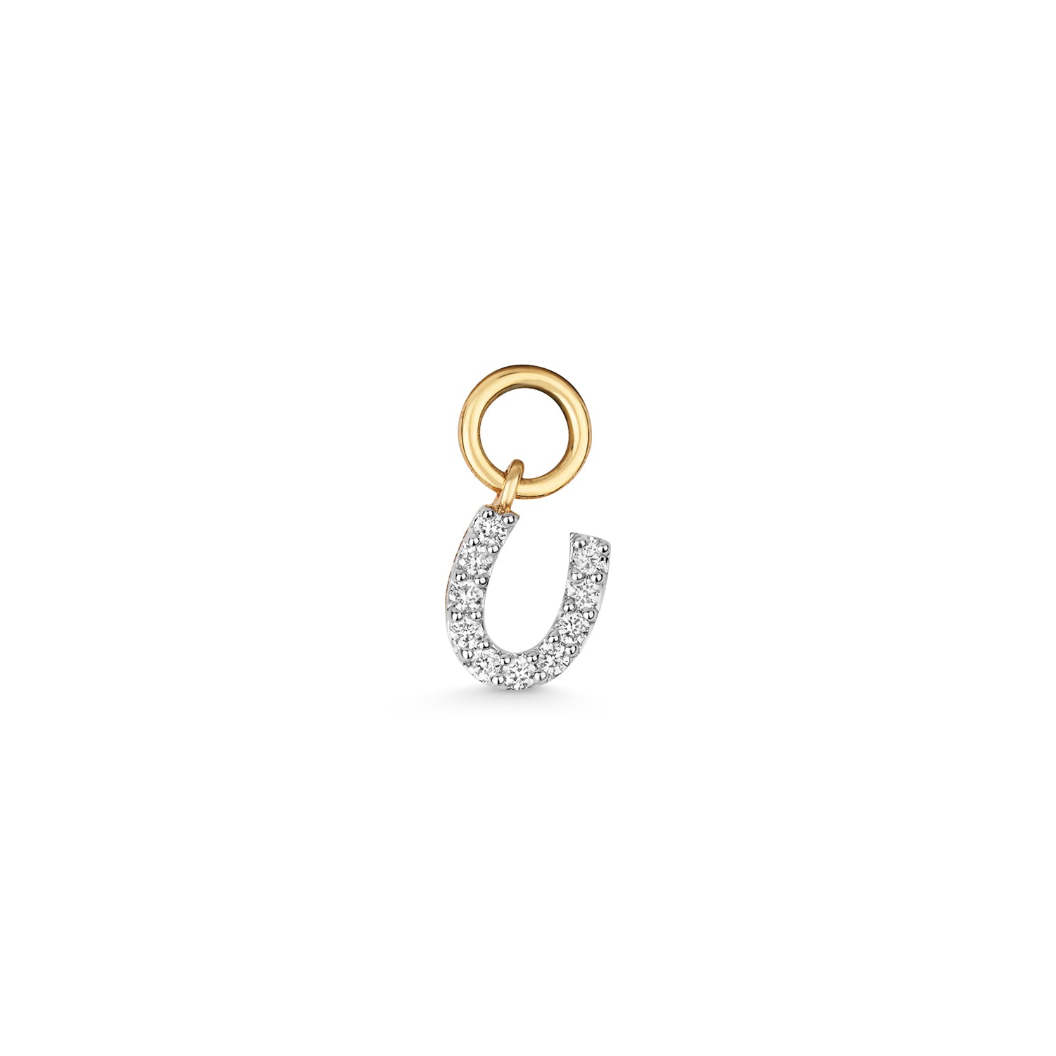 DIAMOND HORSESHOE EARRING CHARM IN 9CT GOLD