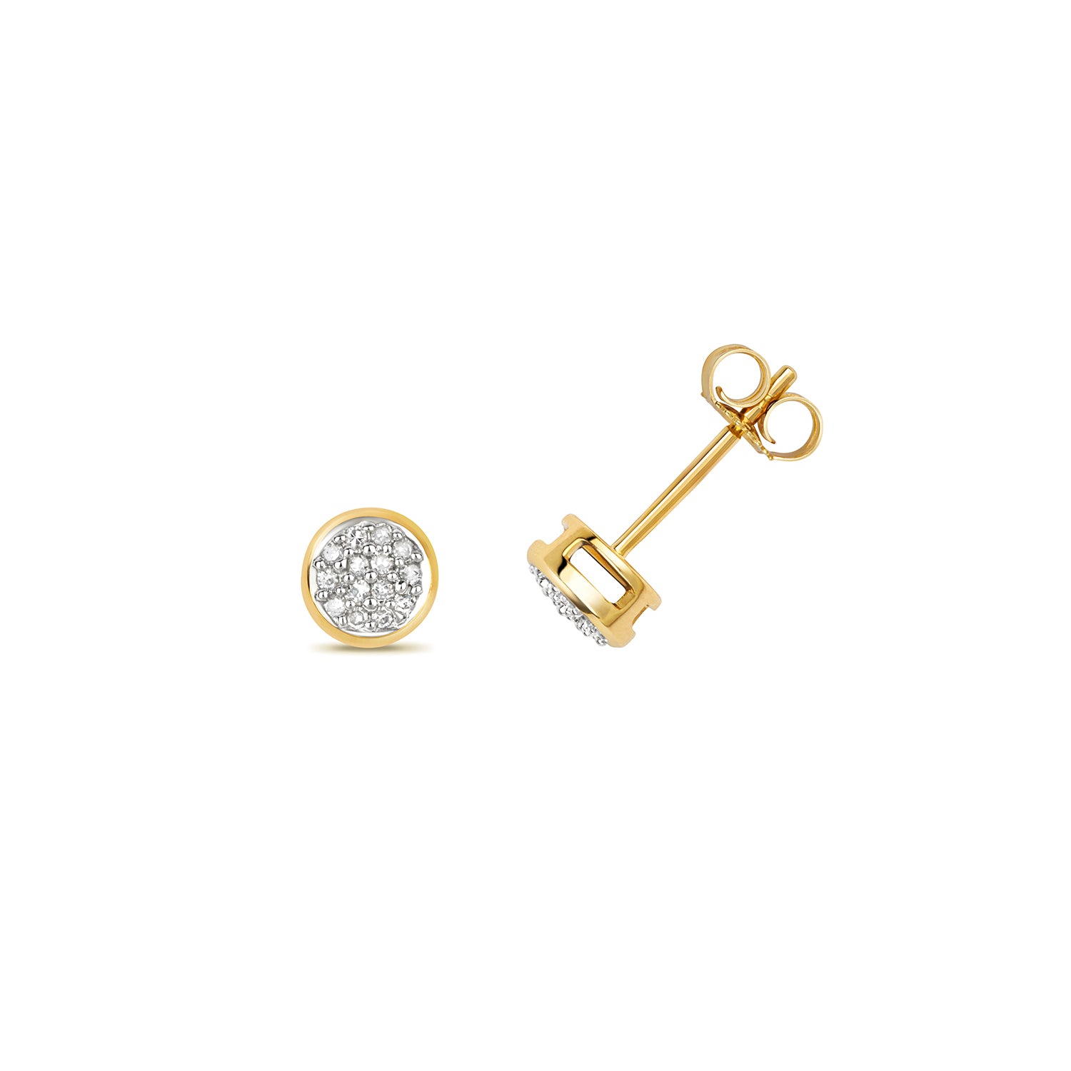 DIAMOND PAVE SET ROUND STUDS IN 9CT GOLD