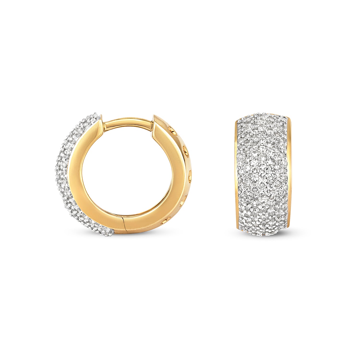 DIAMOND PAVE SET HUGGIES IN 9CT GOLD