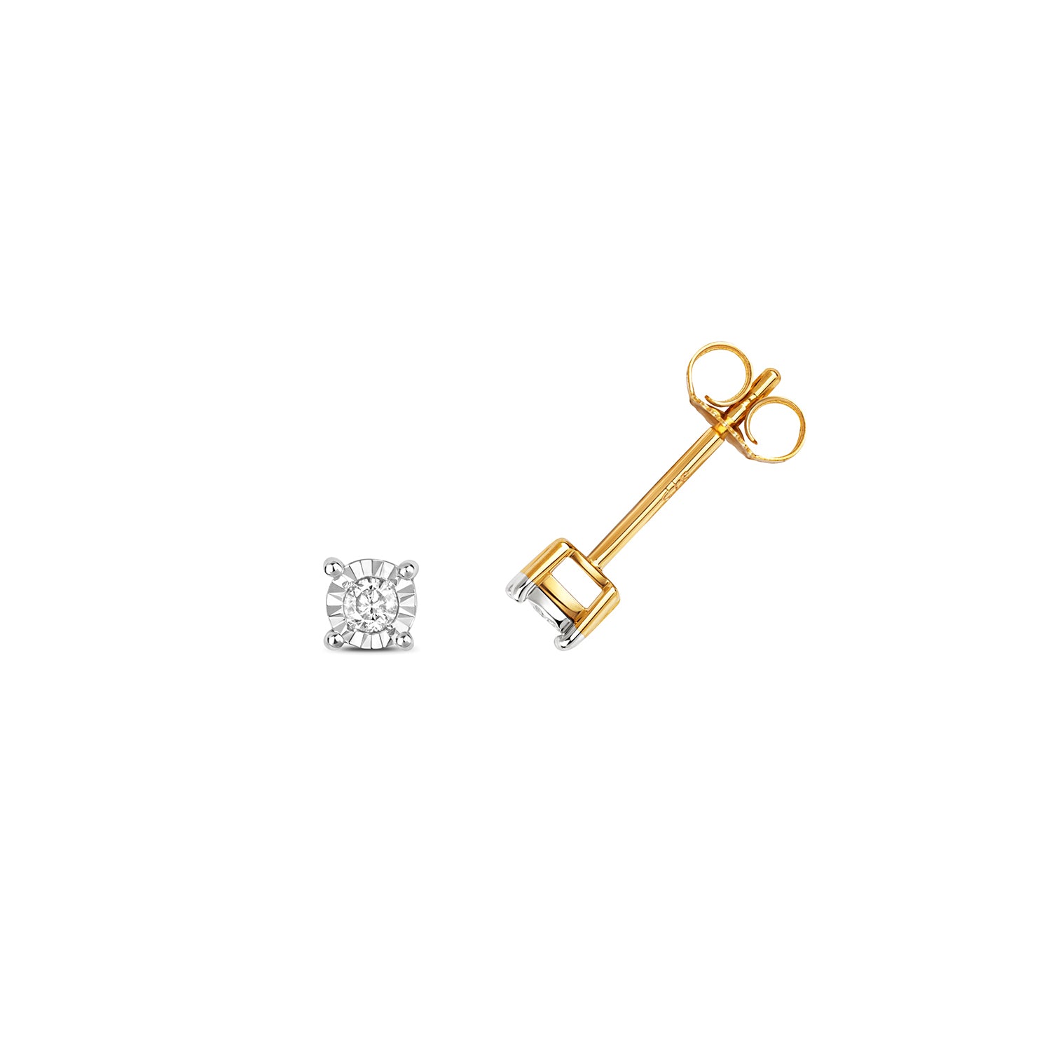 DIAMOND ILLUSION SET STUDS IN 9CT GOLD