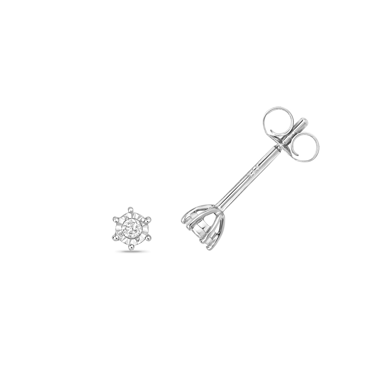 DIAMOND ILLUSION PLATE STUDS IN 9CT WHITE GOLD