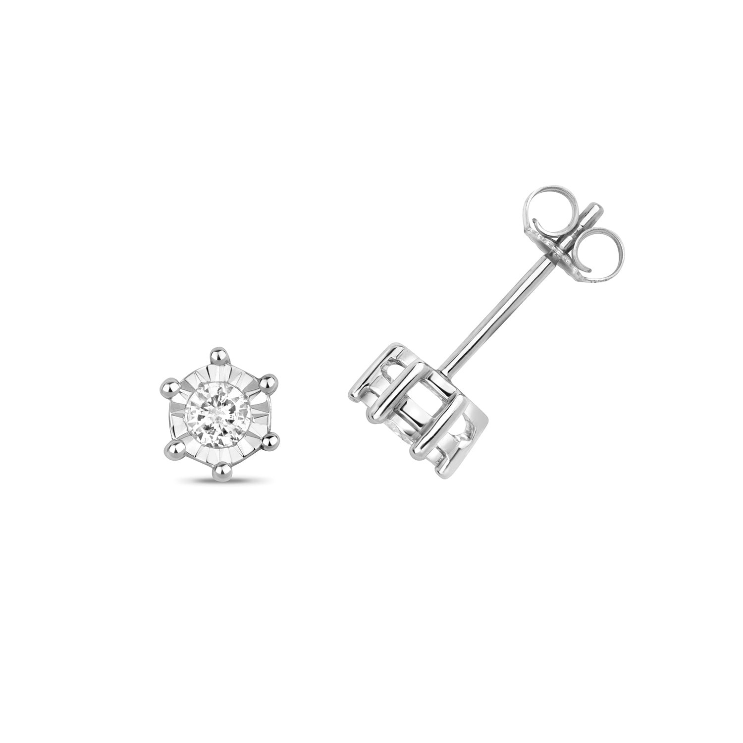 DIAMOND ILLUSION PLATE STUDS IN 9CT WHITE GOLD